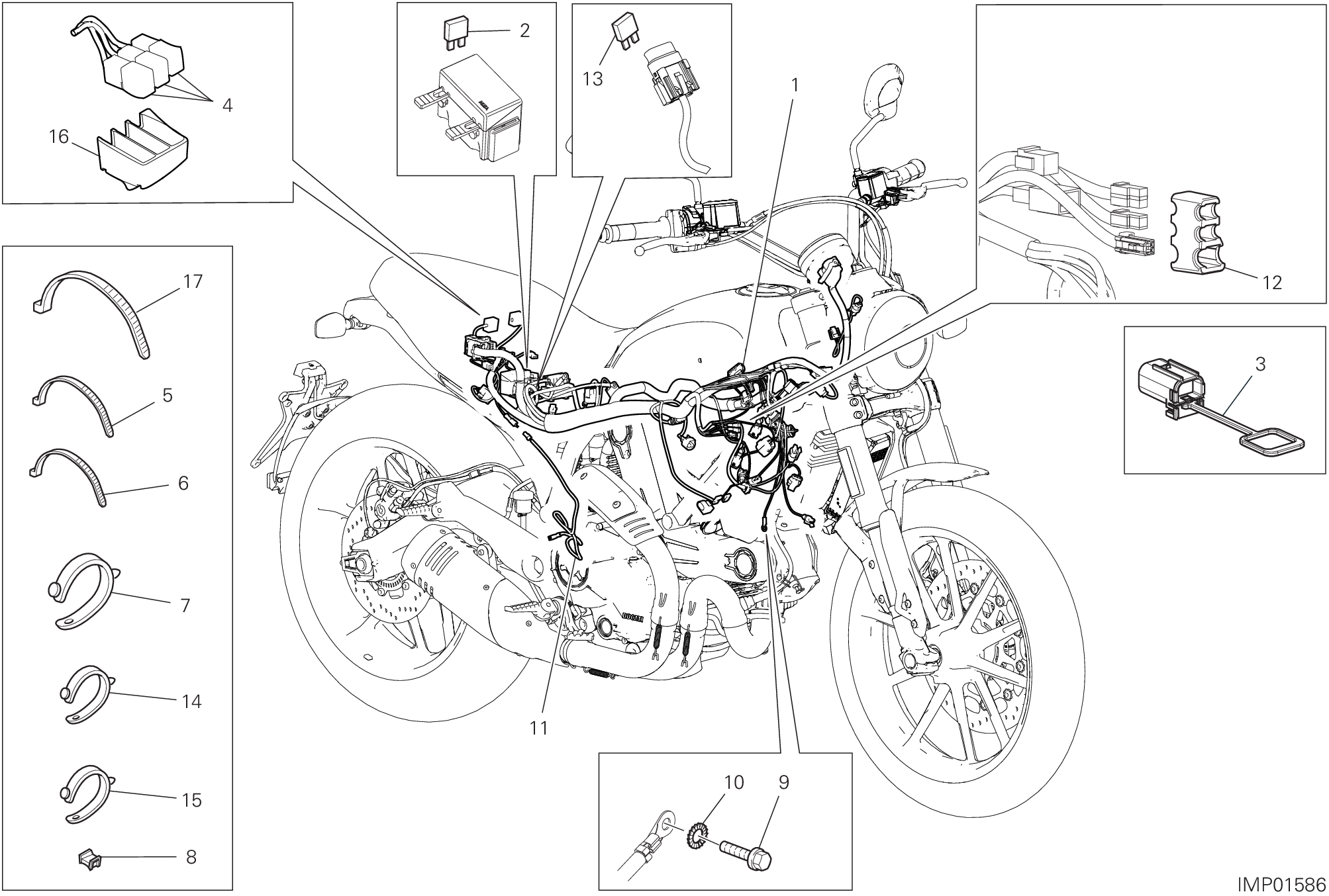 13B CIRCUIT ELECTRIQUE VEHICULE POUR SCRAMBLER ICON 2G 2023
