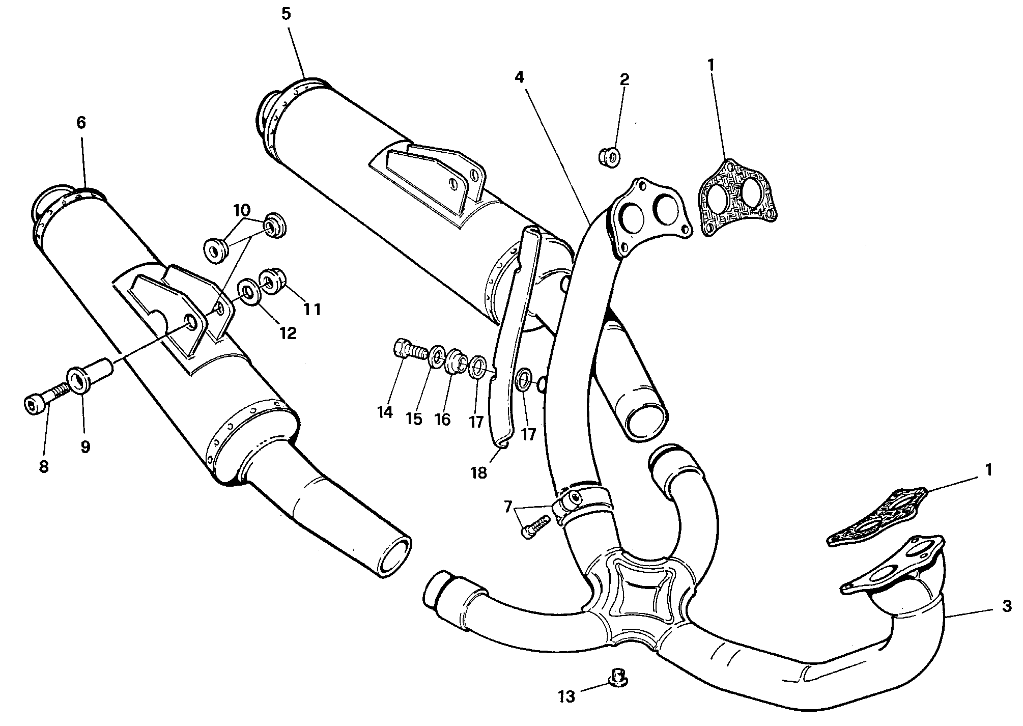 019 ECHAPPEMENT POUR SUPERBIKE 888 SP5 1993