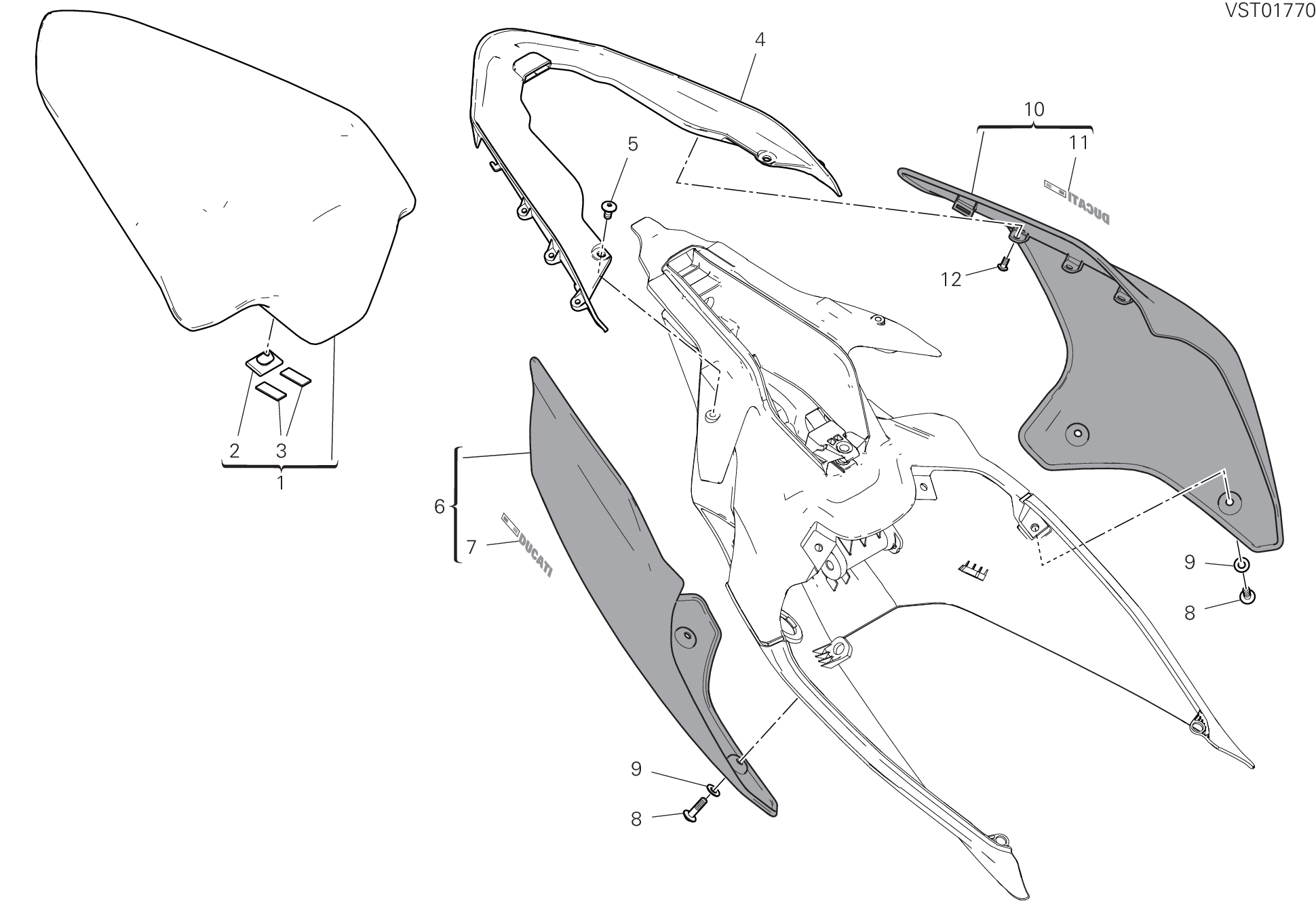 32B SELLE PASSAGER POUR SUPERBIKE PANIGALE V4 2018