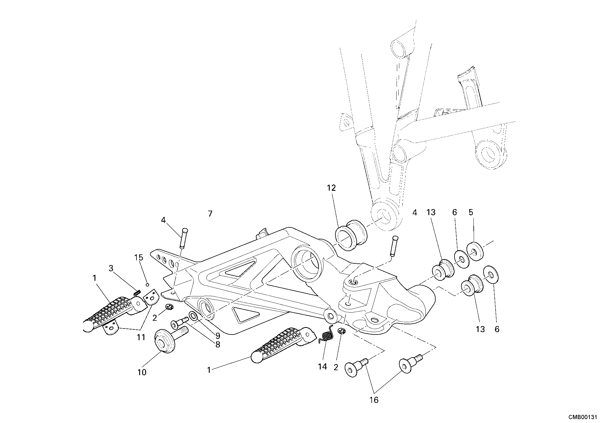 031 REPOSE PIEDS DROIT POUR MULTISTRADA 620 2006