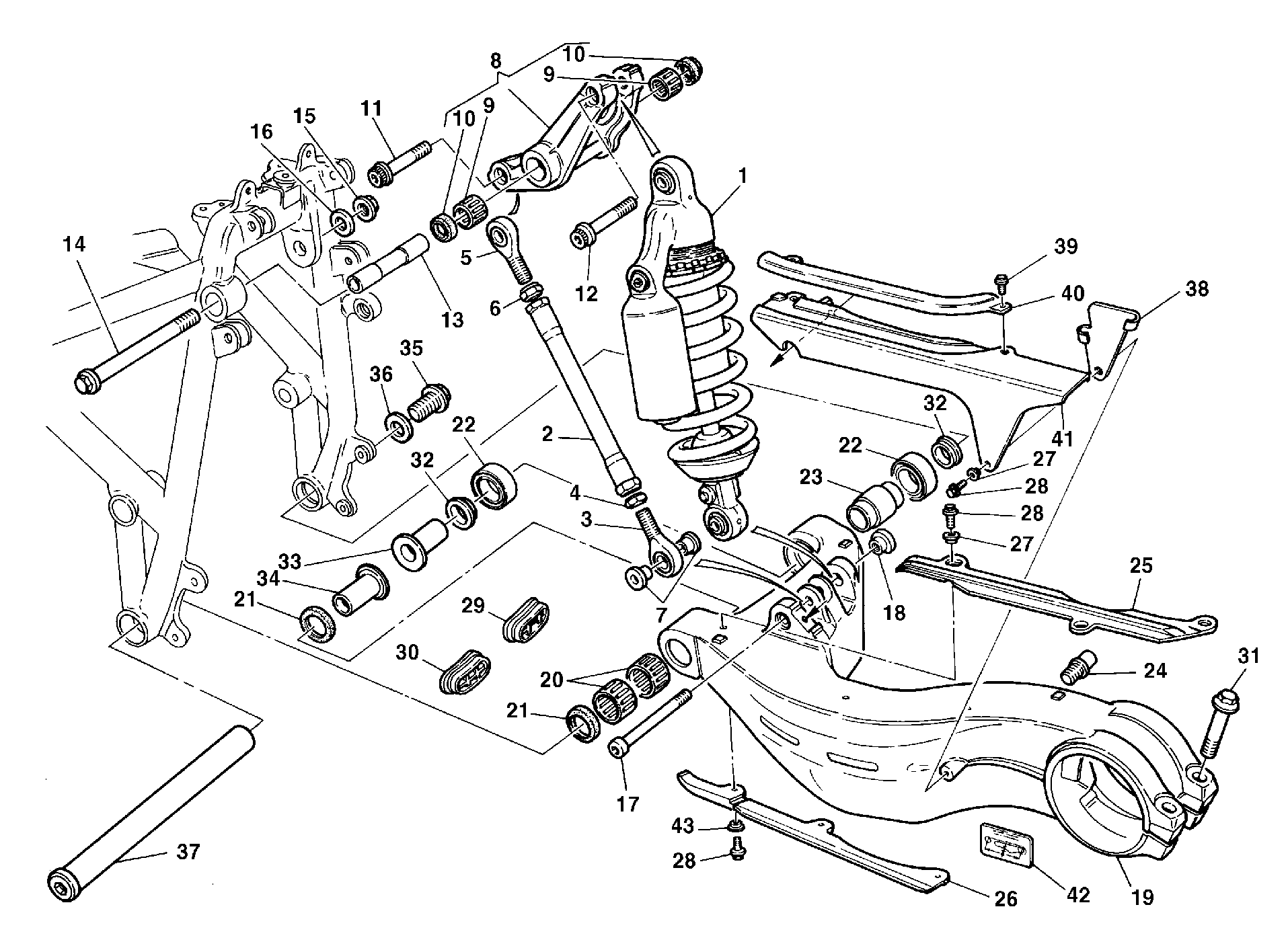300 AMORTISSEUR ARRIERE POUR SUPERBIKE 996 1999