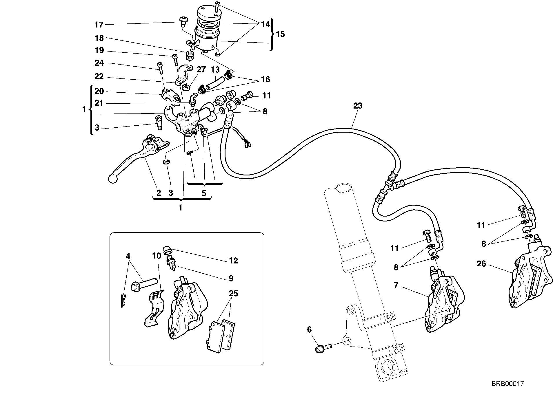 025 SYSTEME DE FREIN AVANT POUR SUPERBIKE 748 2000
