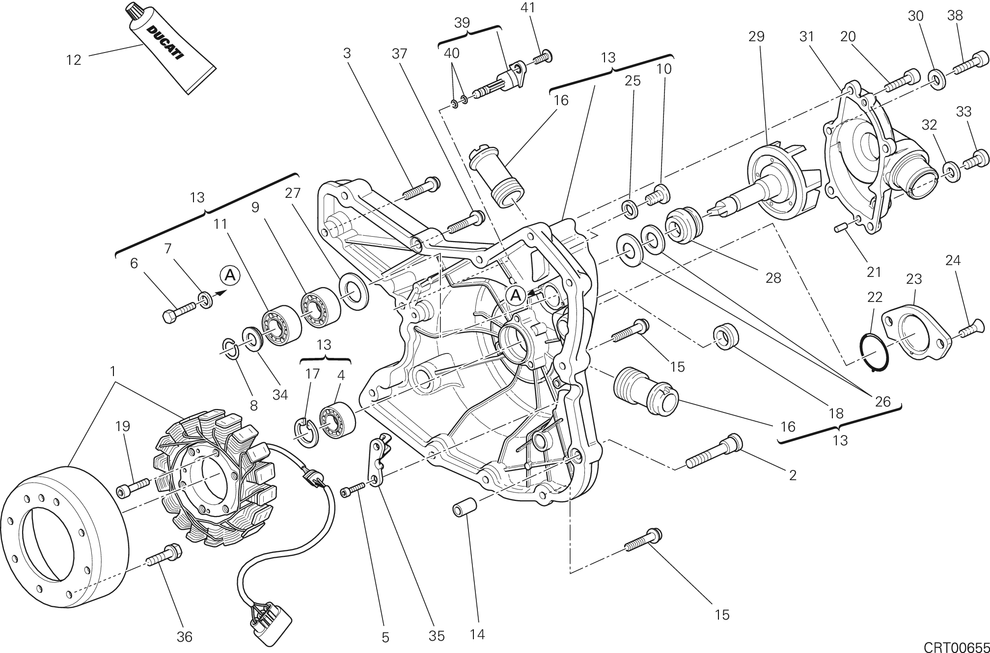 011 COUVERCLE GENERATEUR POUR HYPERMOTARD HYPERSTRADA 2015