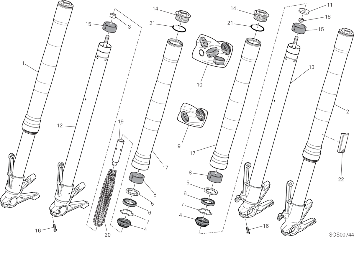 21A FOURCHE AVANT POUR MONSTER 821 2015