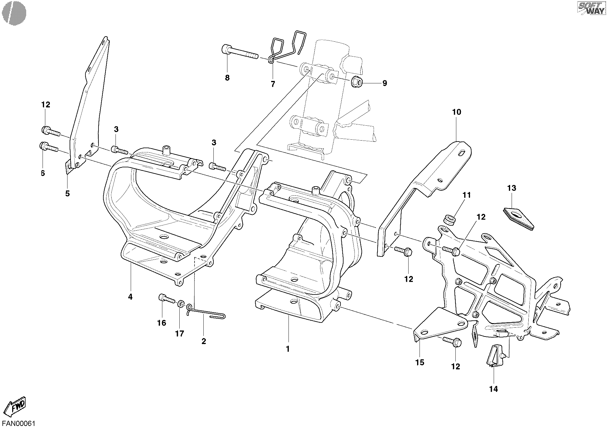022 SUPPORT FEU AVANT POUR SPORT TOURING ST4 2003