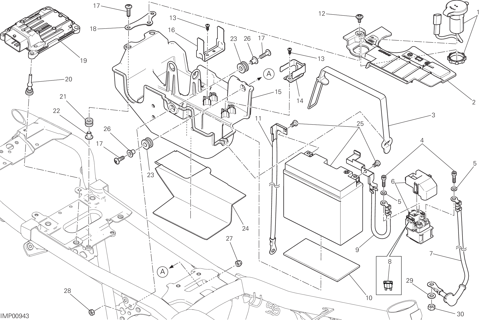 018 SUPPORT BATTERIE POUR SCRAMBLER MACH 20 2018