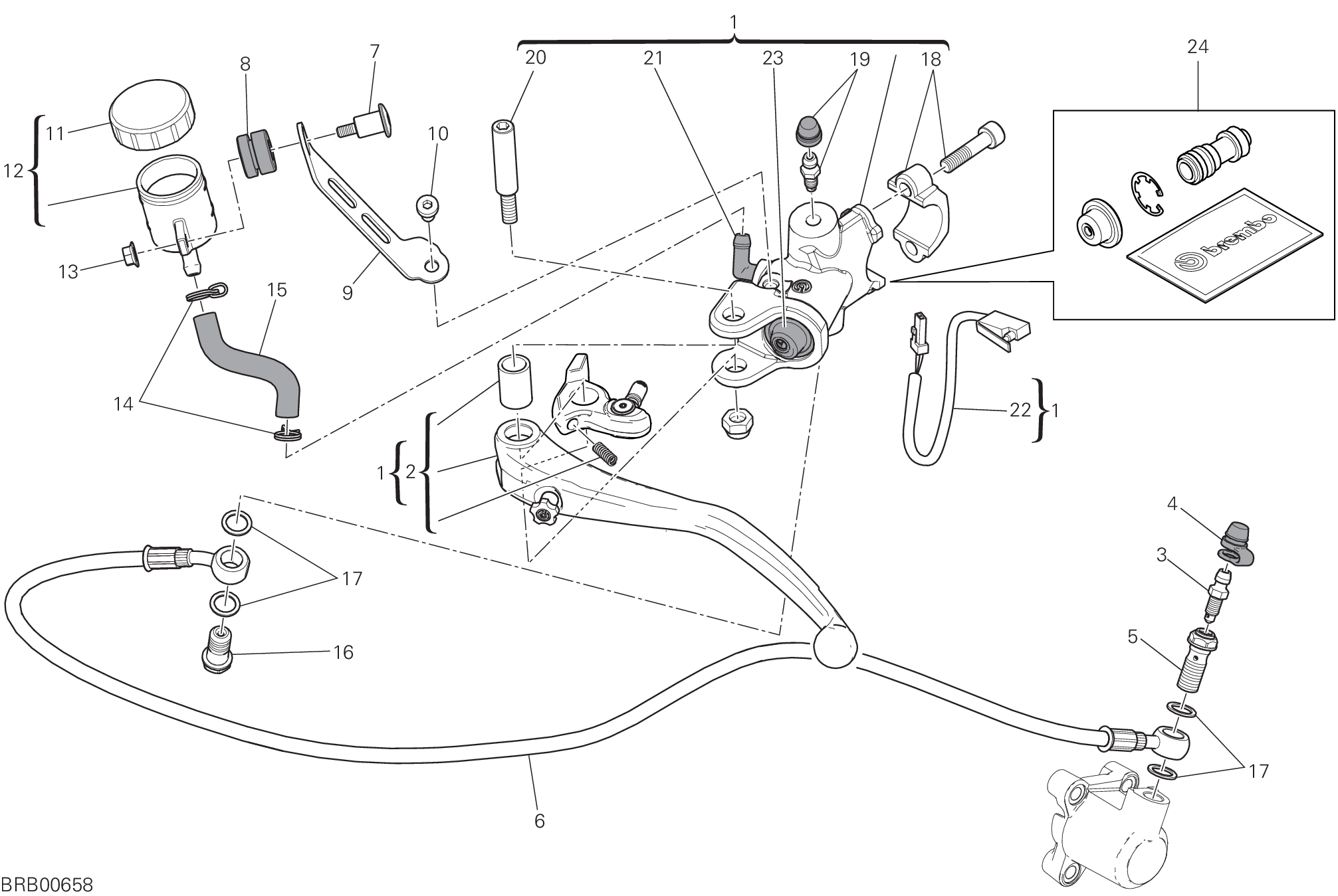 023 COMANDO FRIZIONE POUR SUPERBIKE 959 PANIGALE ABS 2018