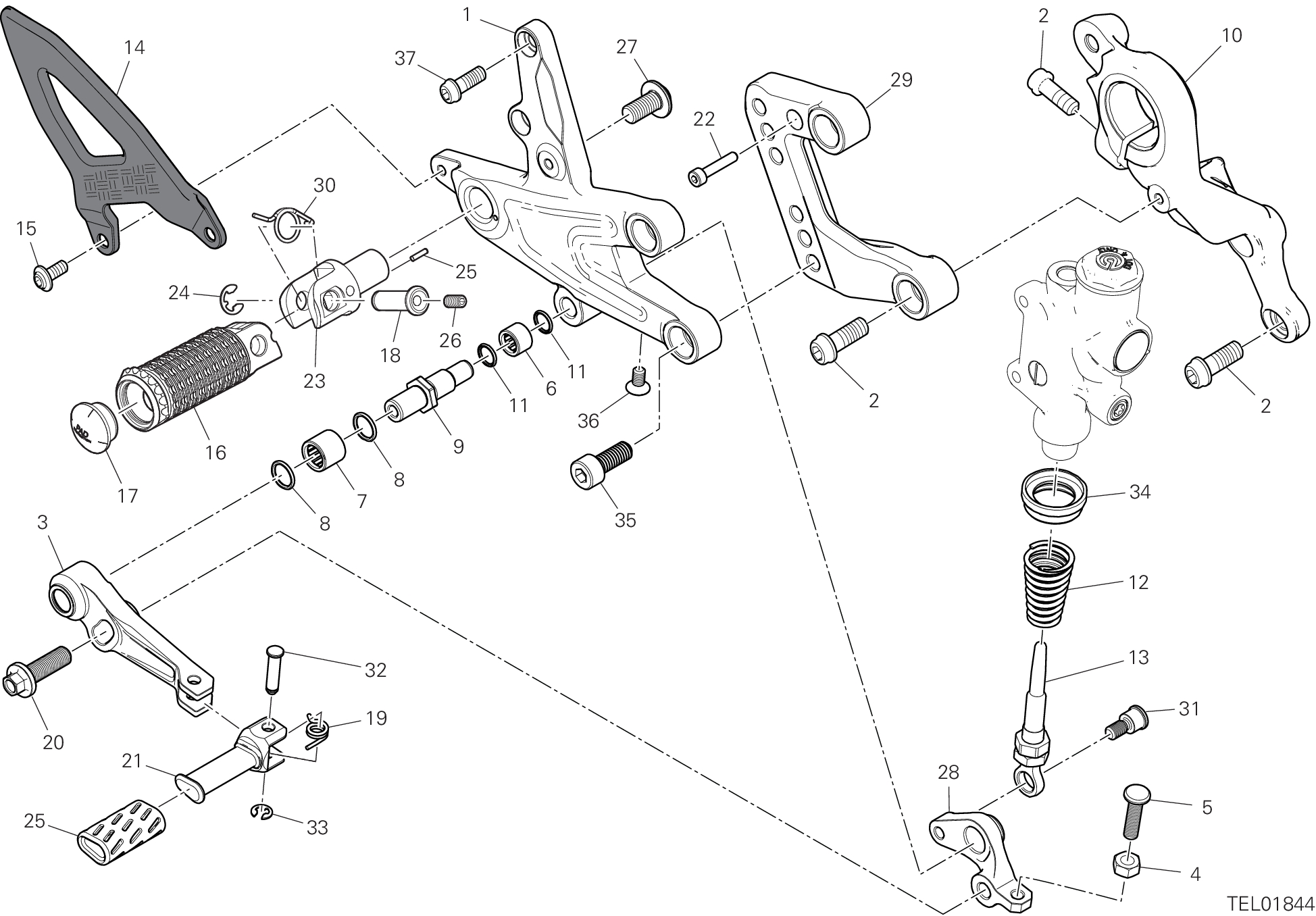 26B REPOSE PIEDS DROIT POUR SUPERBIKE PANIGALE V4 TRICOLORE 2025