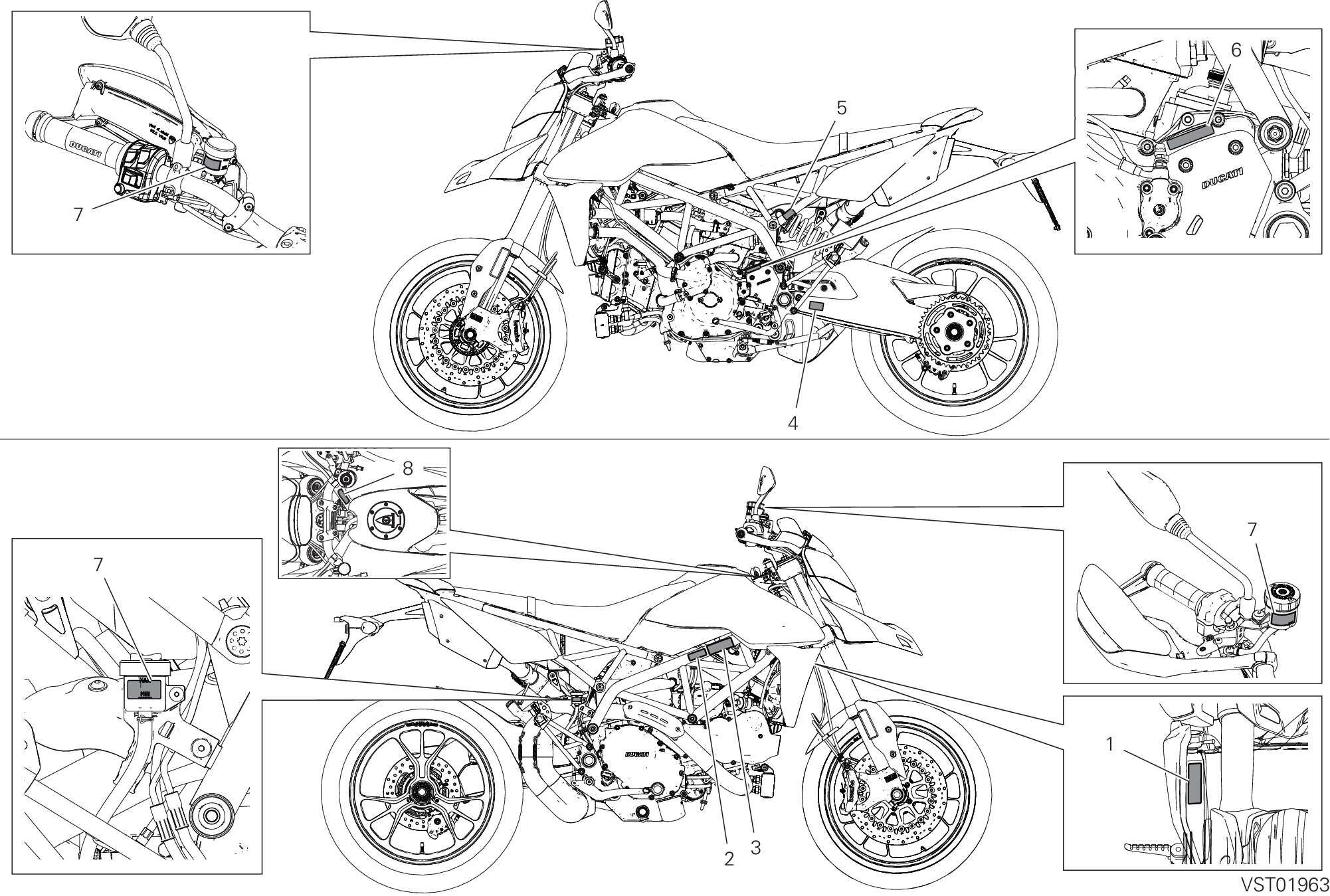 37A POSITIONNEMENT DE PLACEMENT POUR HYPERMOTARD 950 2023