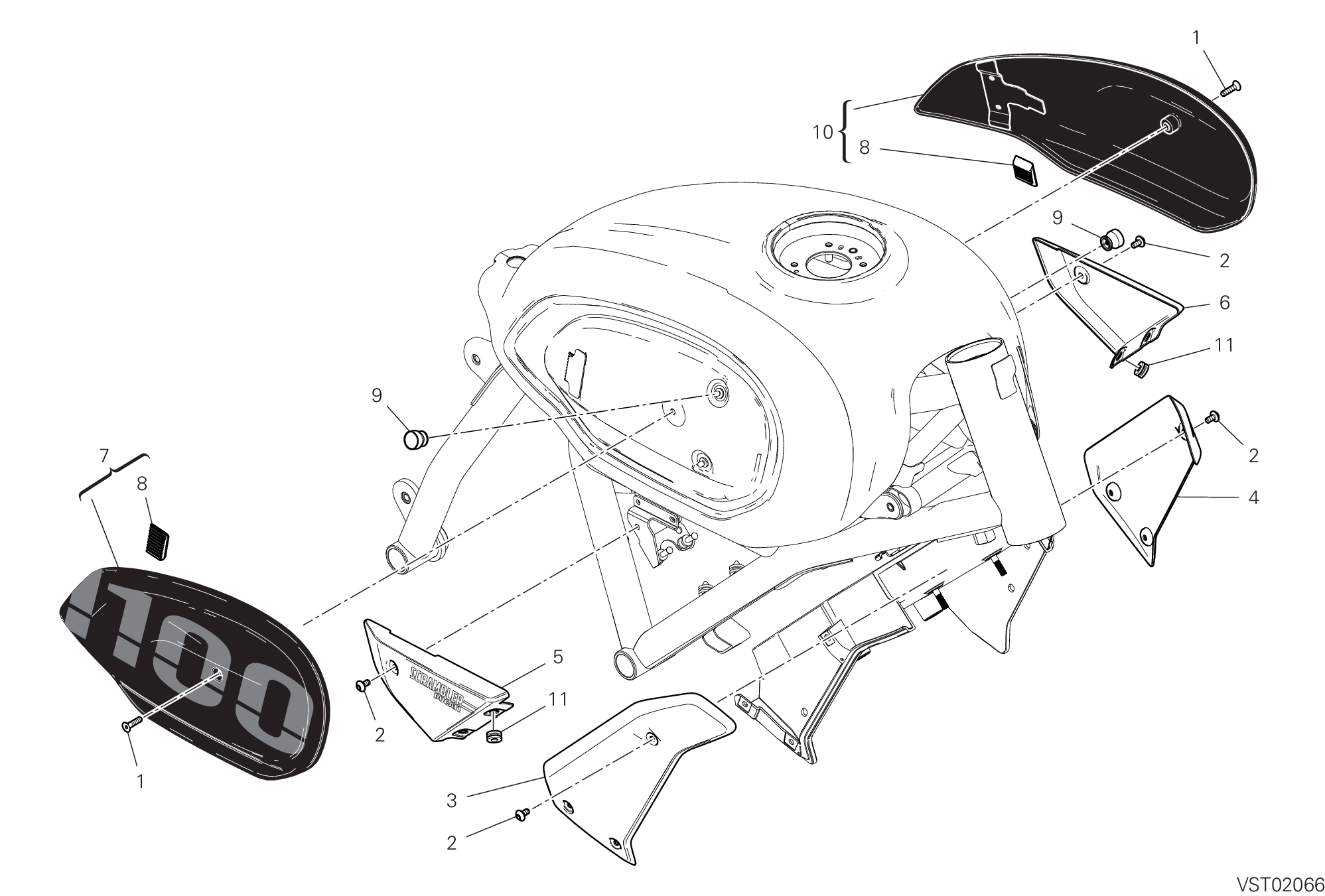 37A HABILLAGE POUR SCRAMBLER 1100 SPORT PRO 2022