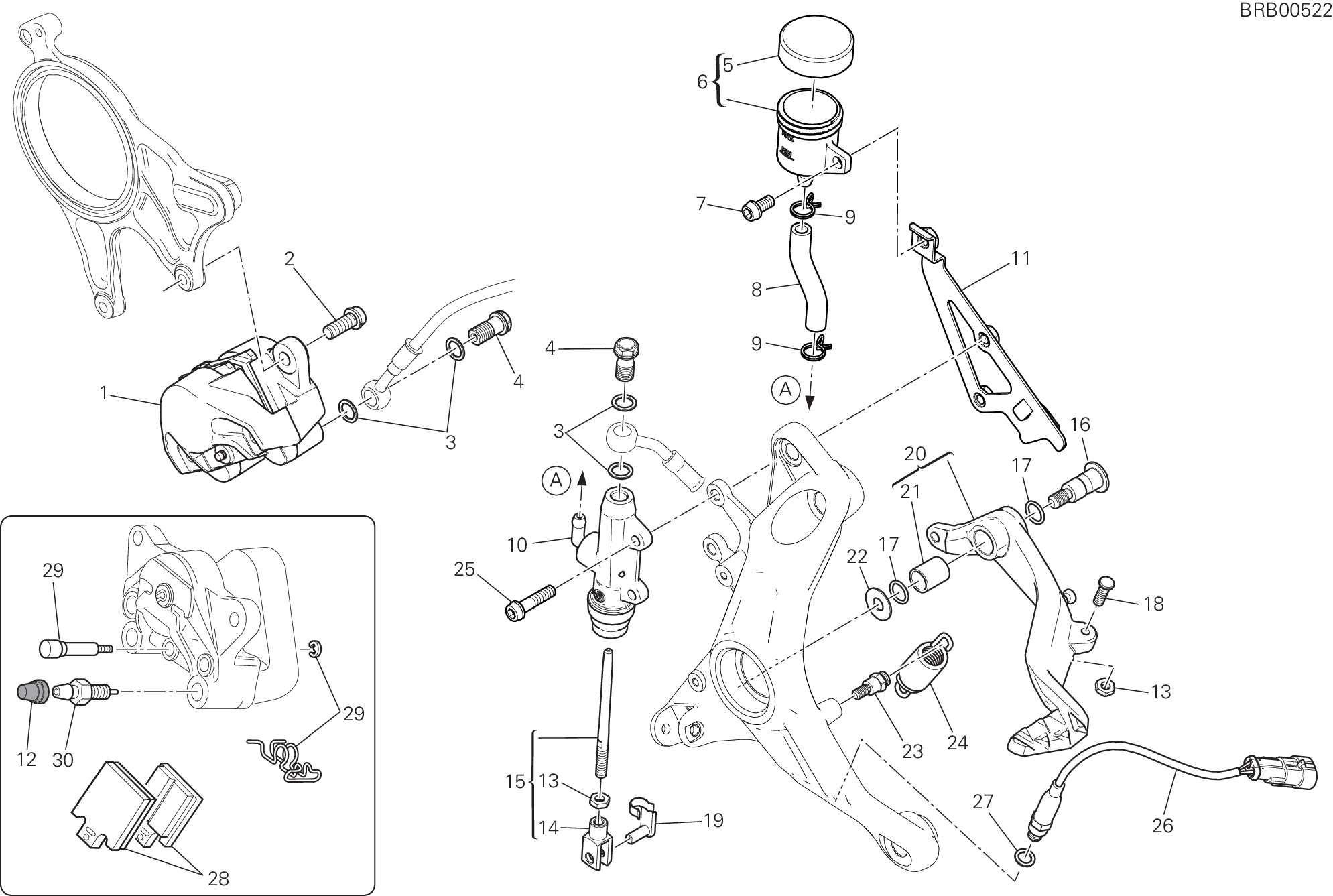 025 SYSTEME DE FREIN ARRIERE POUR MONSTER 1200 R 2016