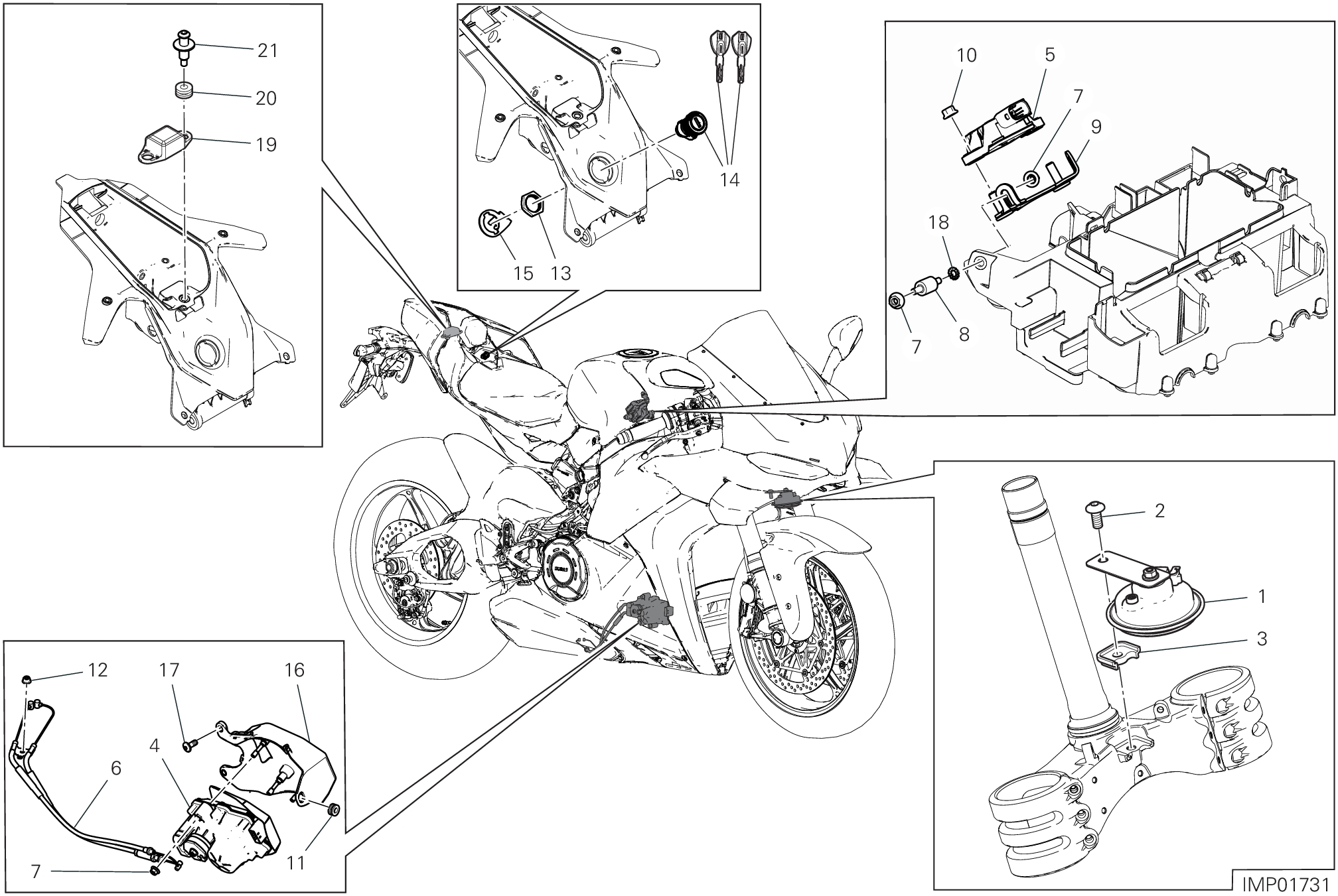 13E DISOISITIF ELECTRIQUES POUR SUPERBIKE PANIGALE V4 TRICOLORE 2025