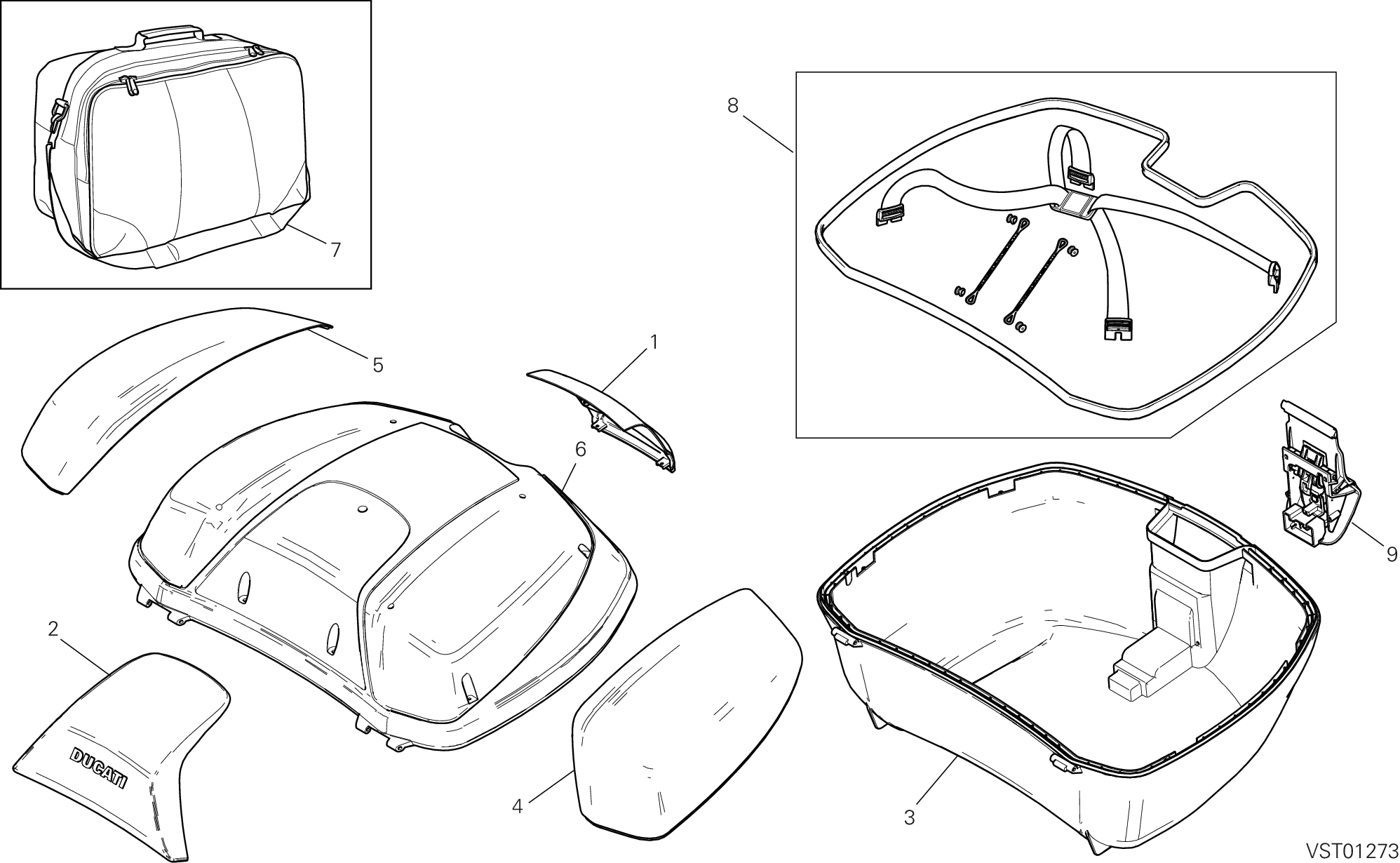 35G TOP CASE ACCESSOIRES POUR MULTISTRADA 1200 S GT 2013