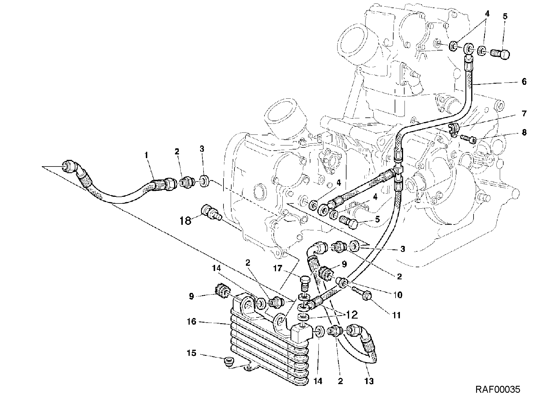 037 RADIATEUR A HUILE POUR SUPERBIKE 996 SPS 2000