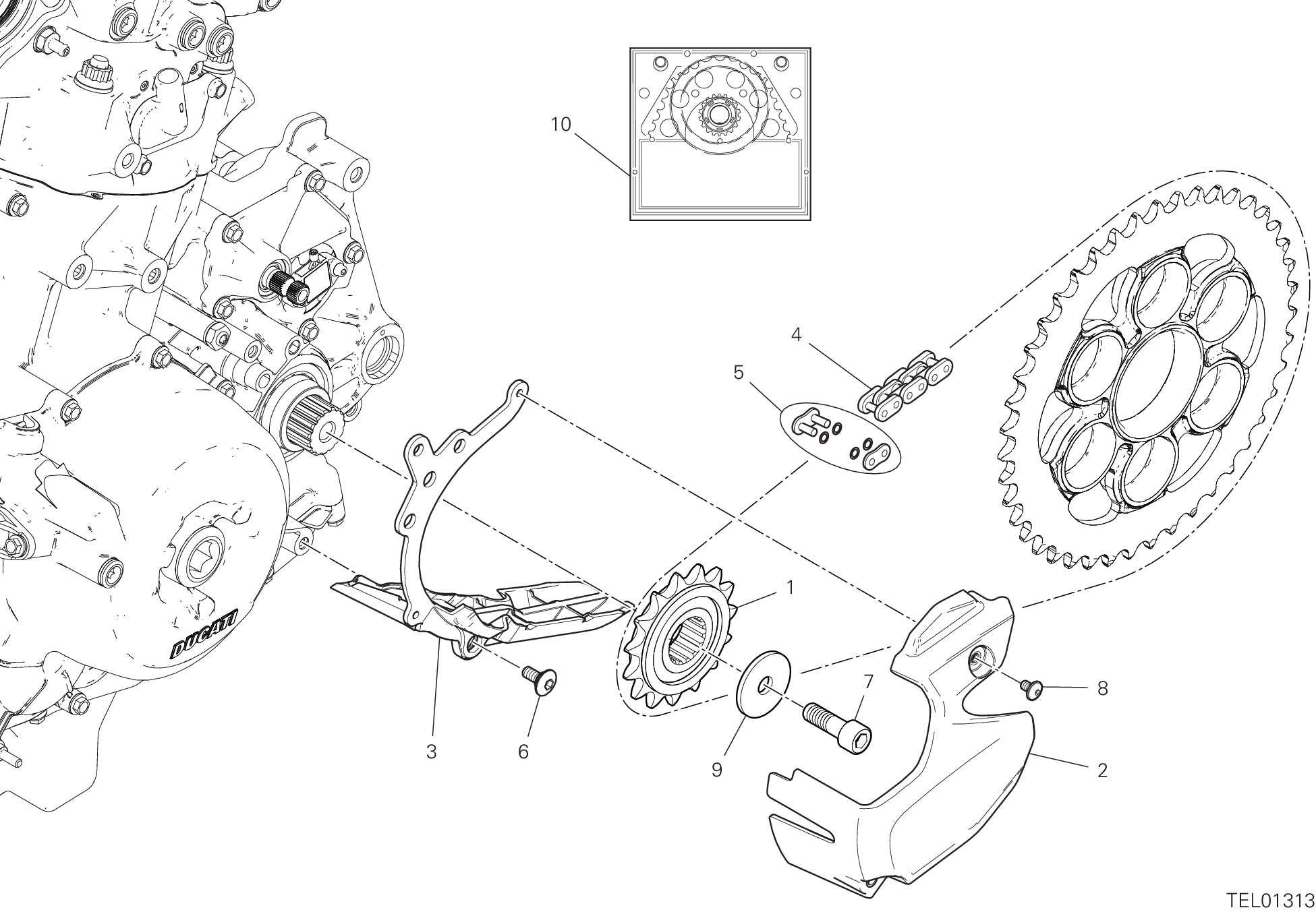 17A PIGNON CHAINE POUR SUPERBIKE PANIGALE V2 2023