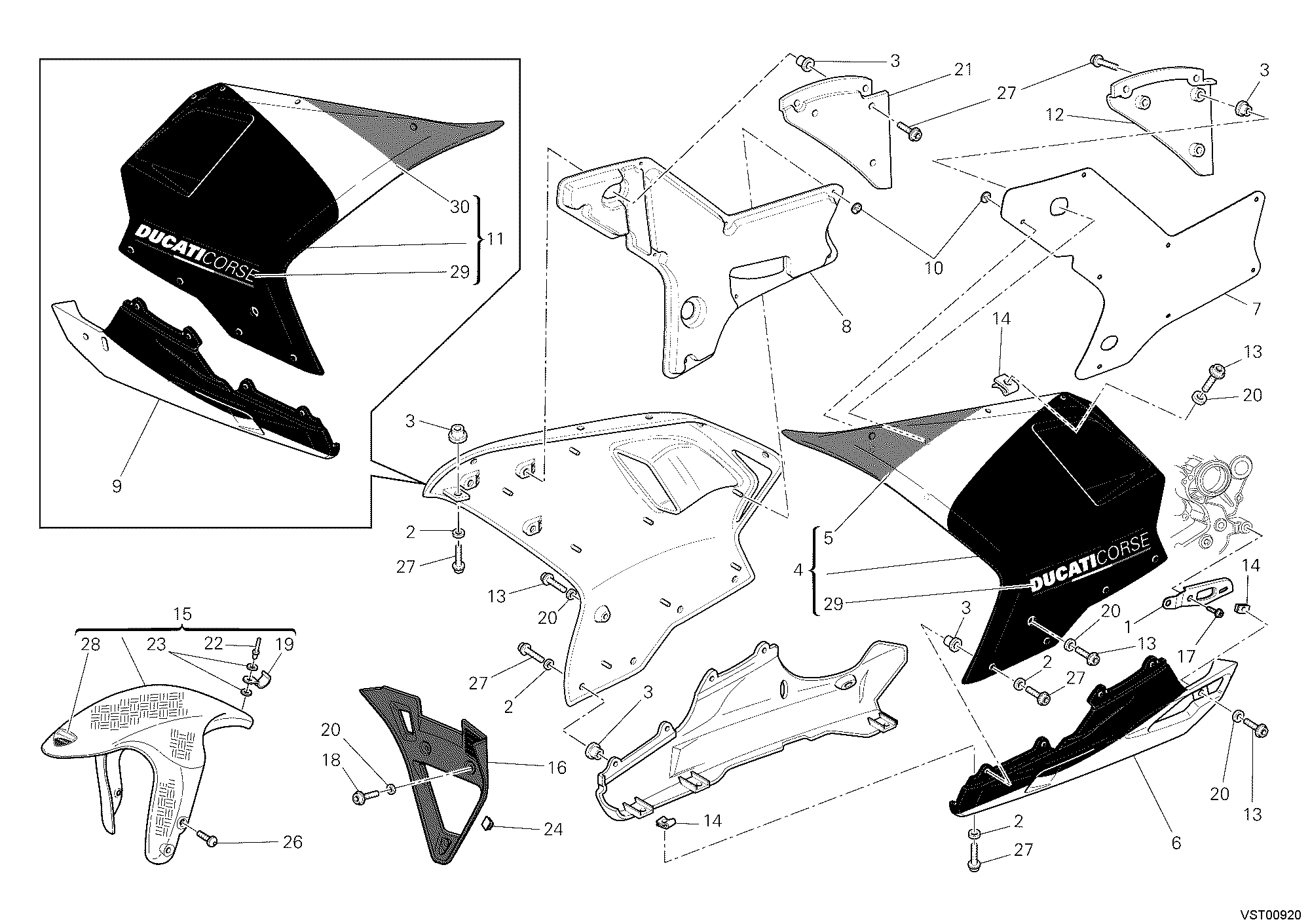 34A HABILLAGE POUR SUPERBIKE 1198 S CORSE 2010