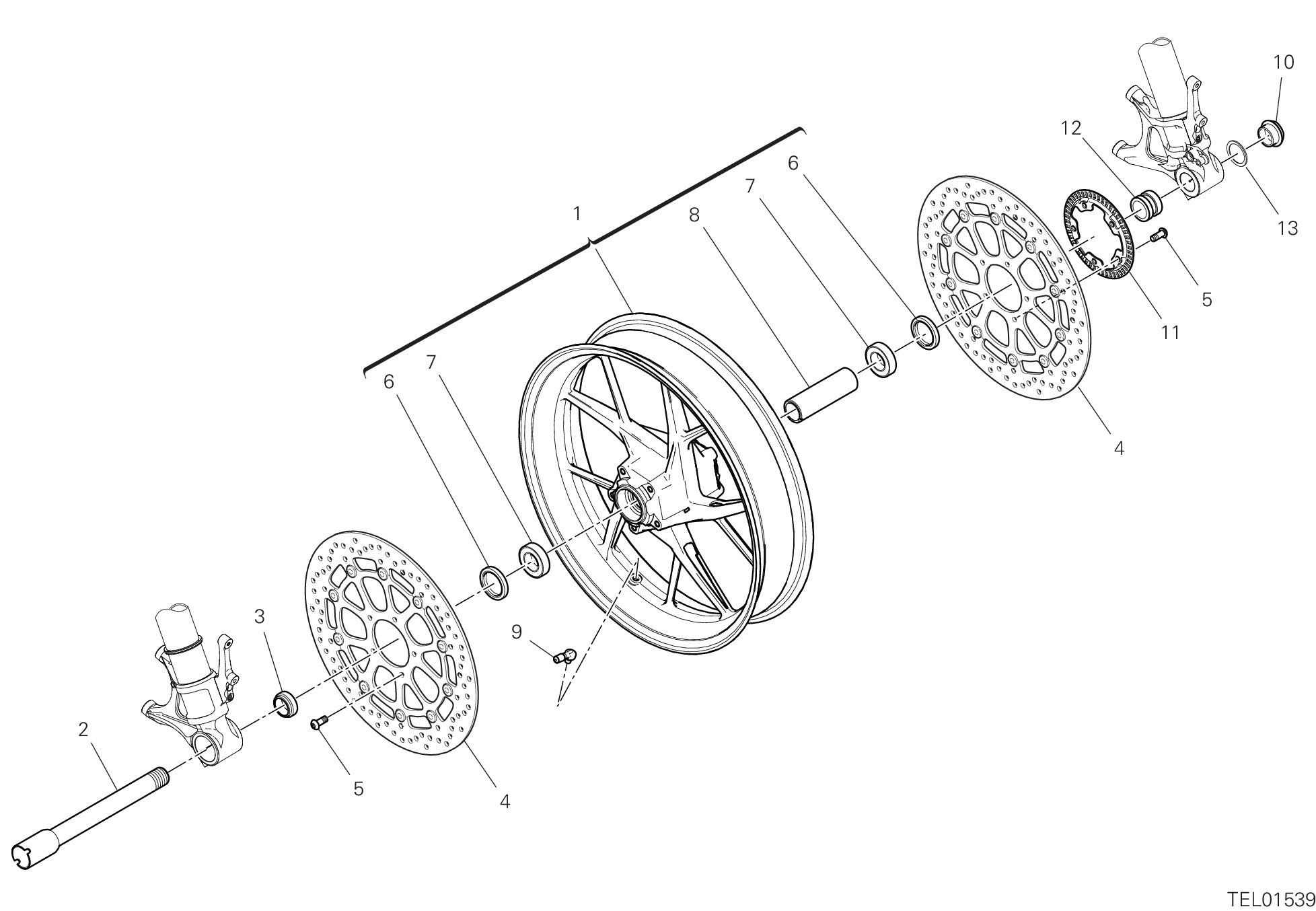 28A ROUE AVANT POUR SUPERBIKE PANIGALE V2 TROY BAYLISS 2024