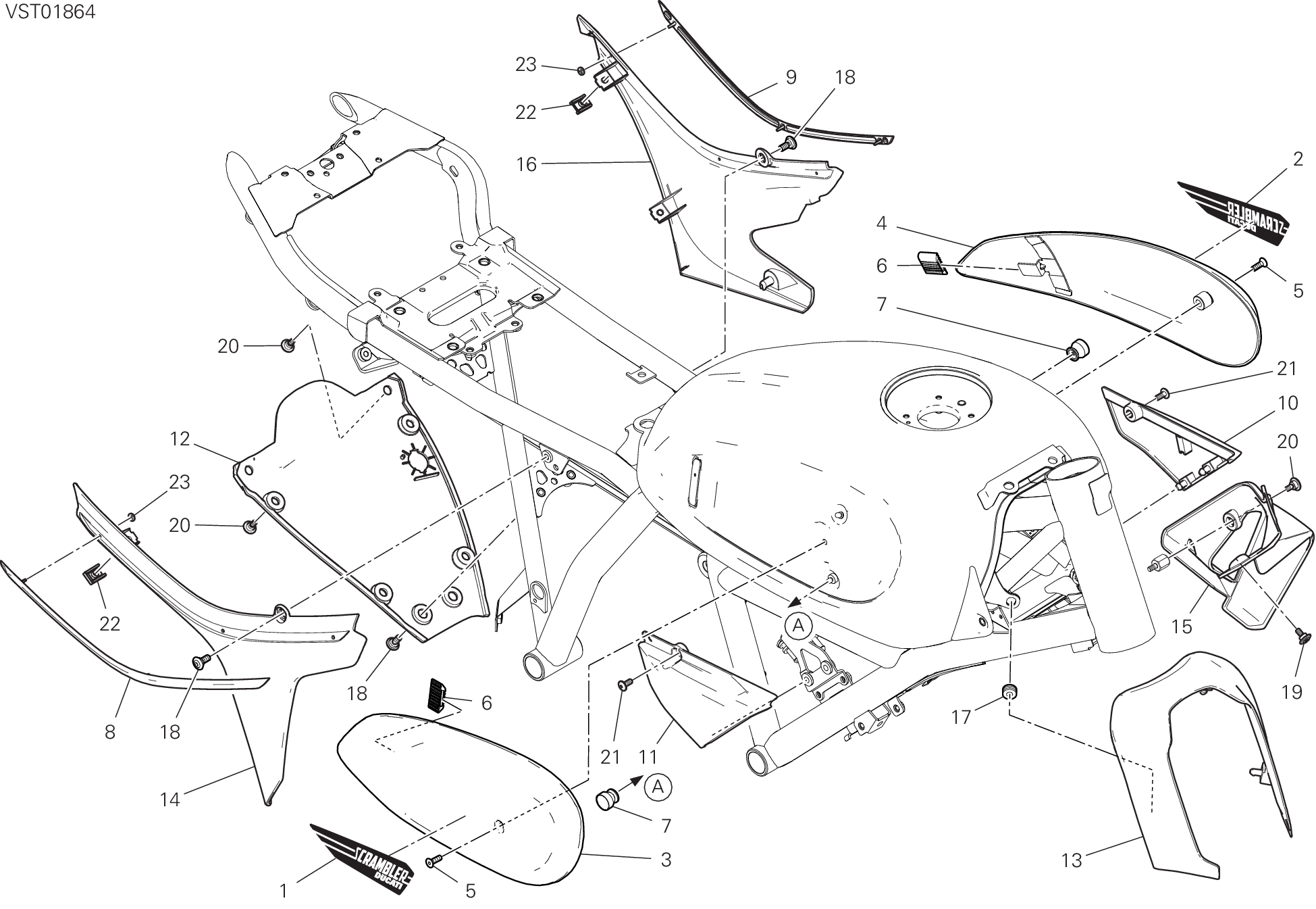 37A HABILLAGE POUR SCRAMBLER ICON 2022