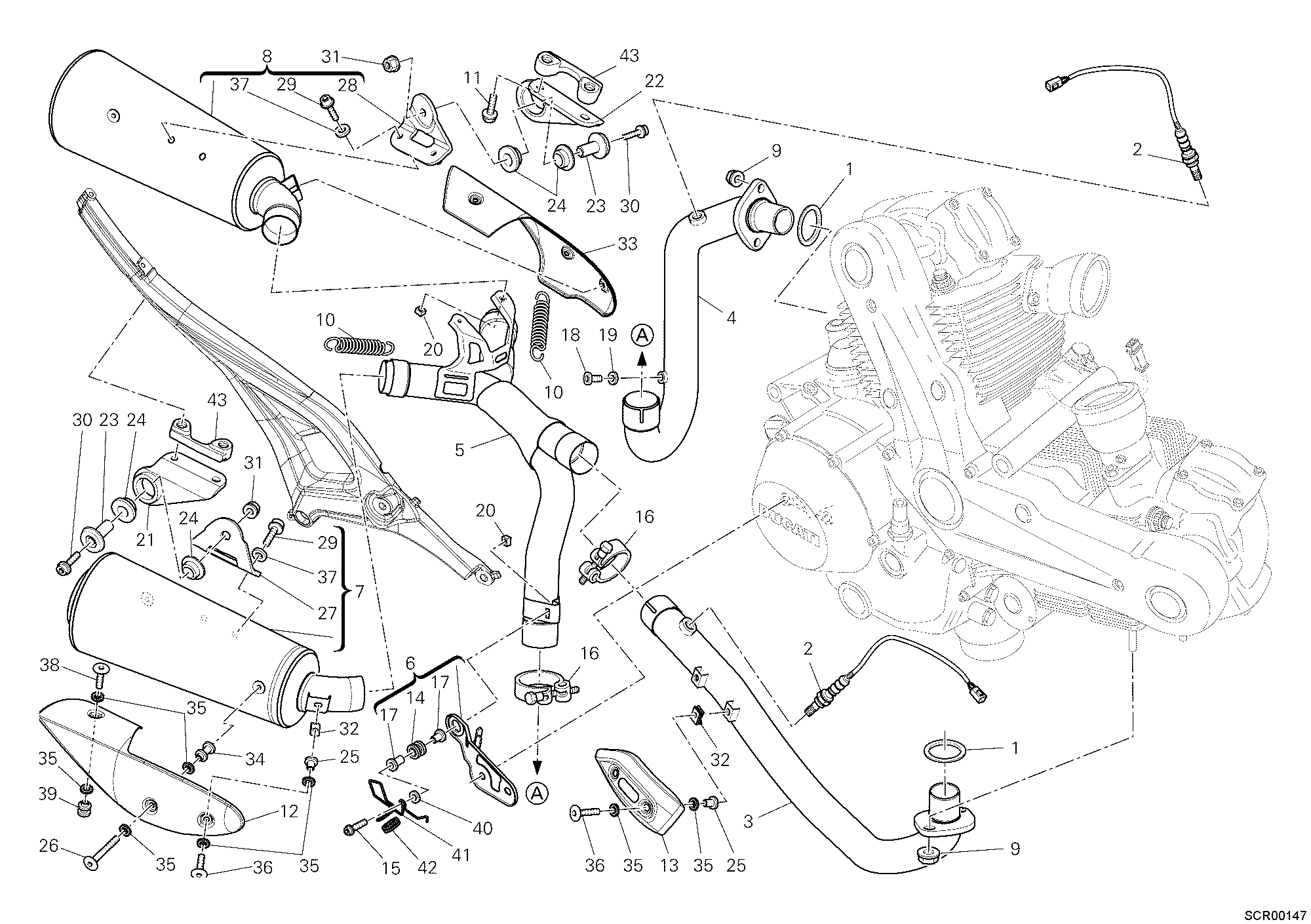 020 ECHAPPEMENT POUR MONSTER 696 ABS 2010