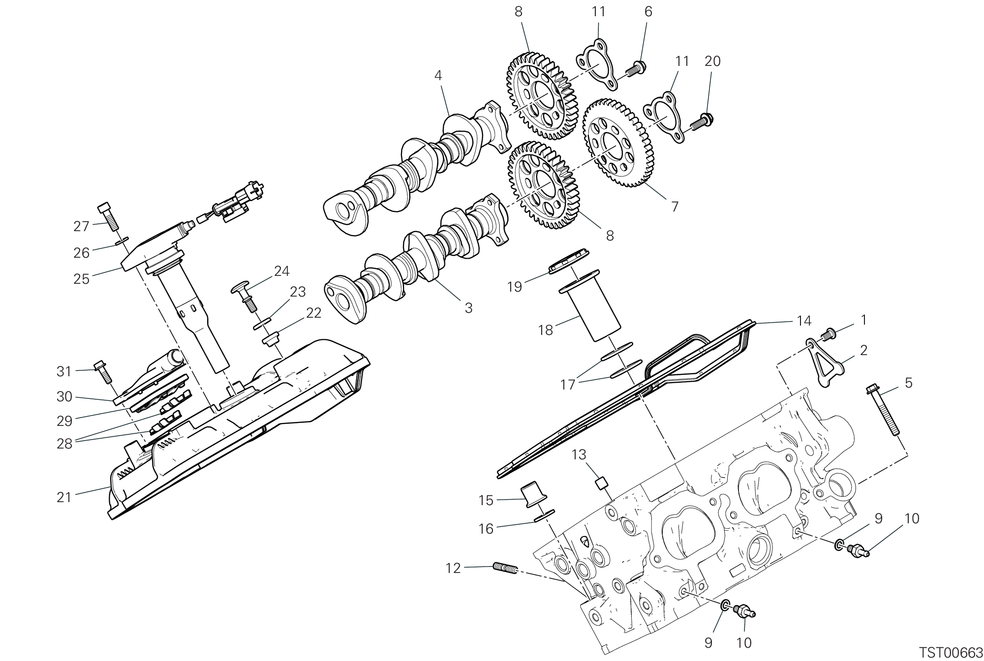 12B CULASSE ARRIERE DISTRIBUTION POUR SUPERBIKE PANIGALE V4 2019