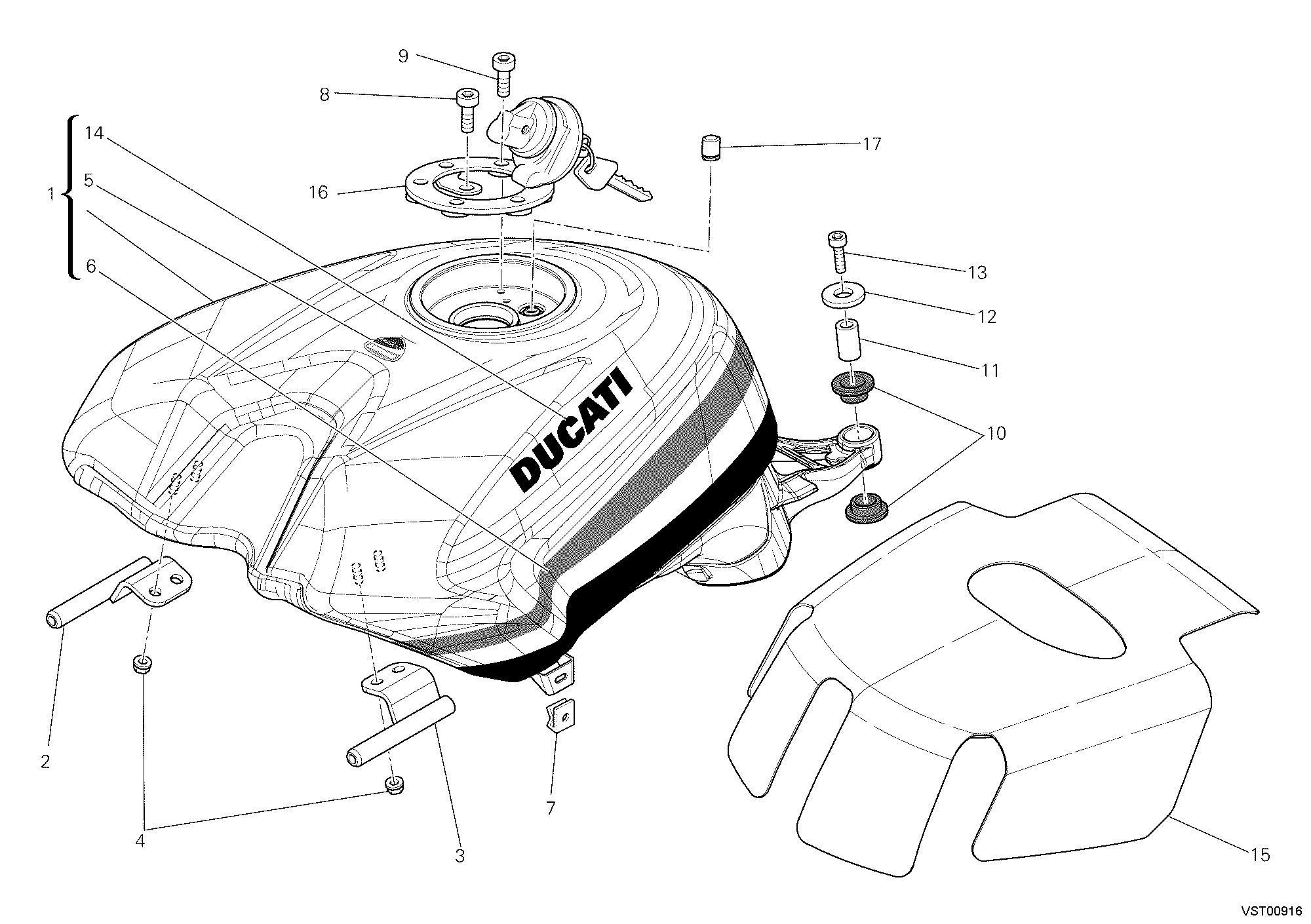 032 RESERVOIR CARBURANT POUR SUPERBIKE 1198 S CORSE 2010