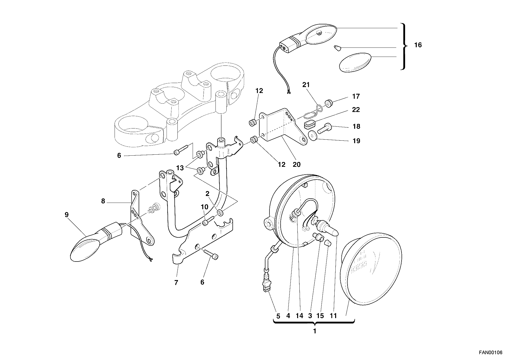 037 FEU AVANT POUR MONSTER S4R 2005