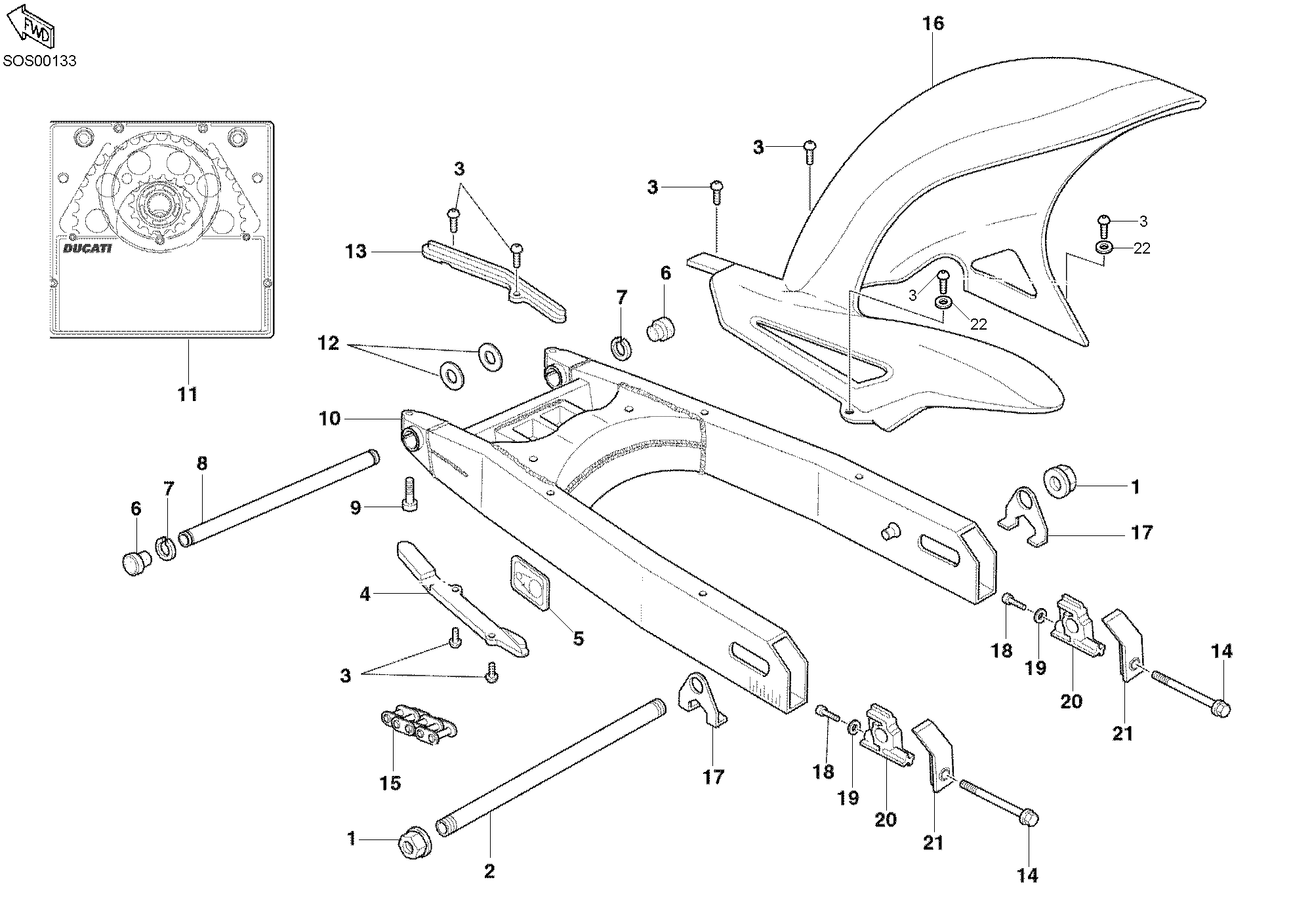 034 BRAS OSCILLANT POUR SPORT TOURING ST2 2003