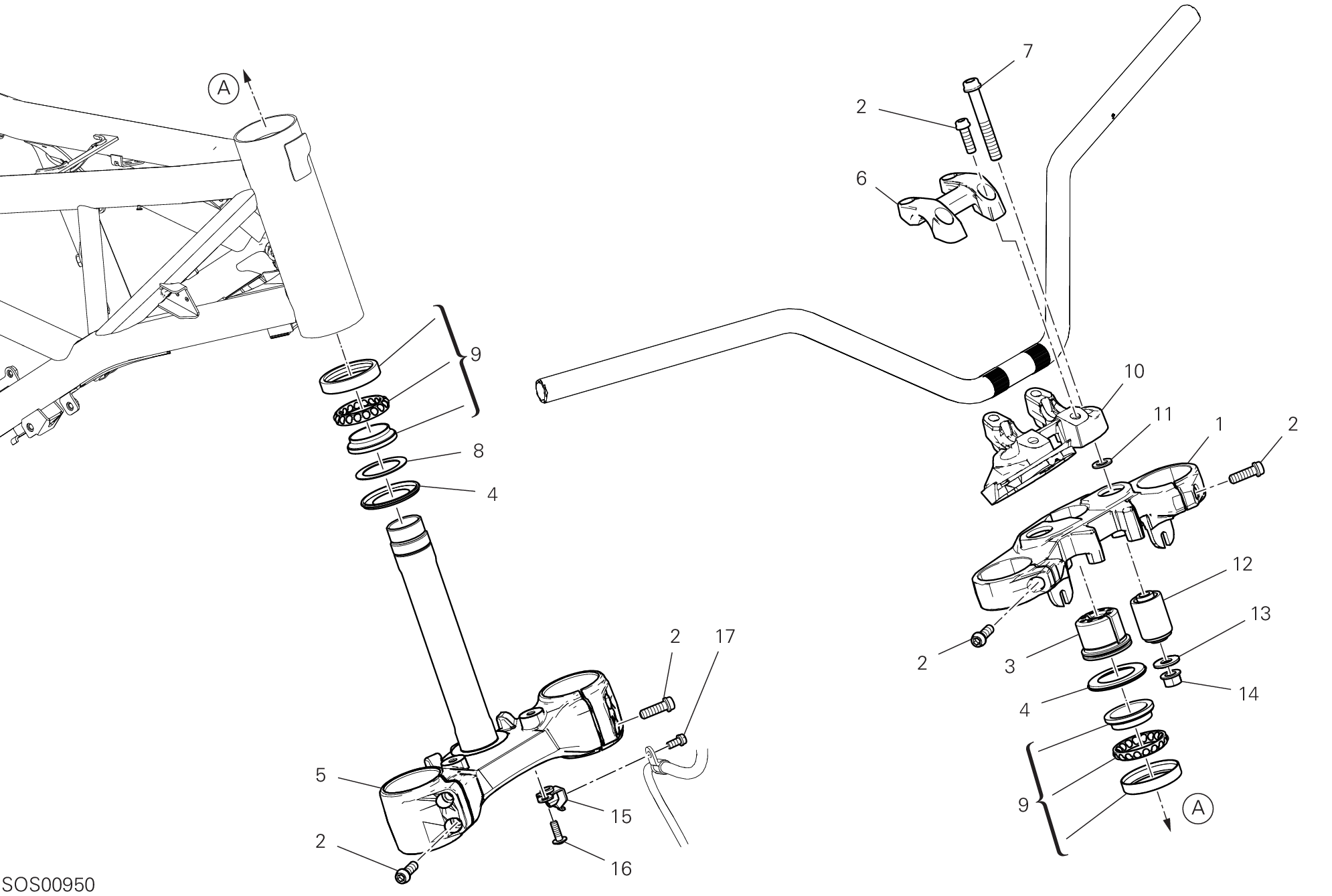 18A ENSEMBLE DIRECTION POUR SCRAMBLER ICON 2020