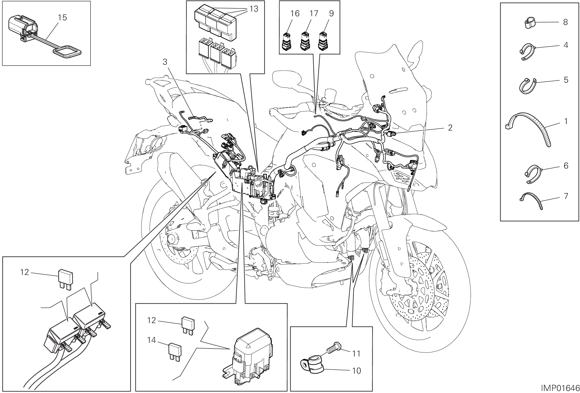 13B CIRCUIT ELECTRIQUE VEHICULE POUR MULTISTRADA V4 2024