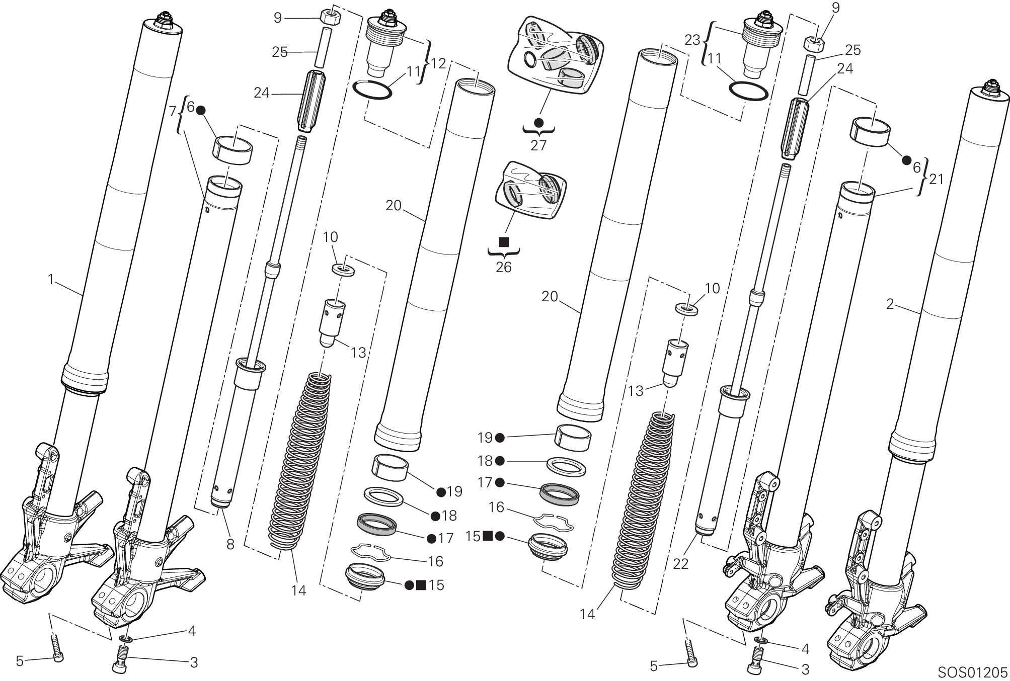 17B FOURCHE AVANT POUR DESERT X 2024