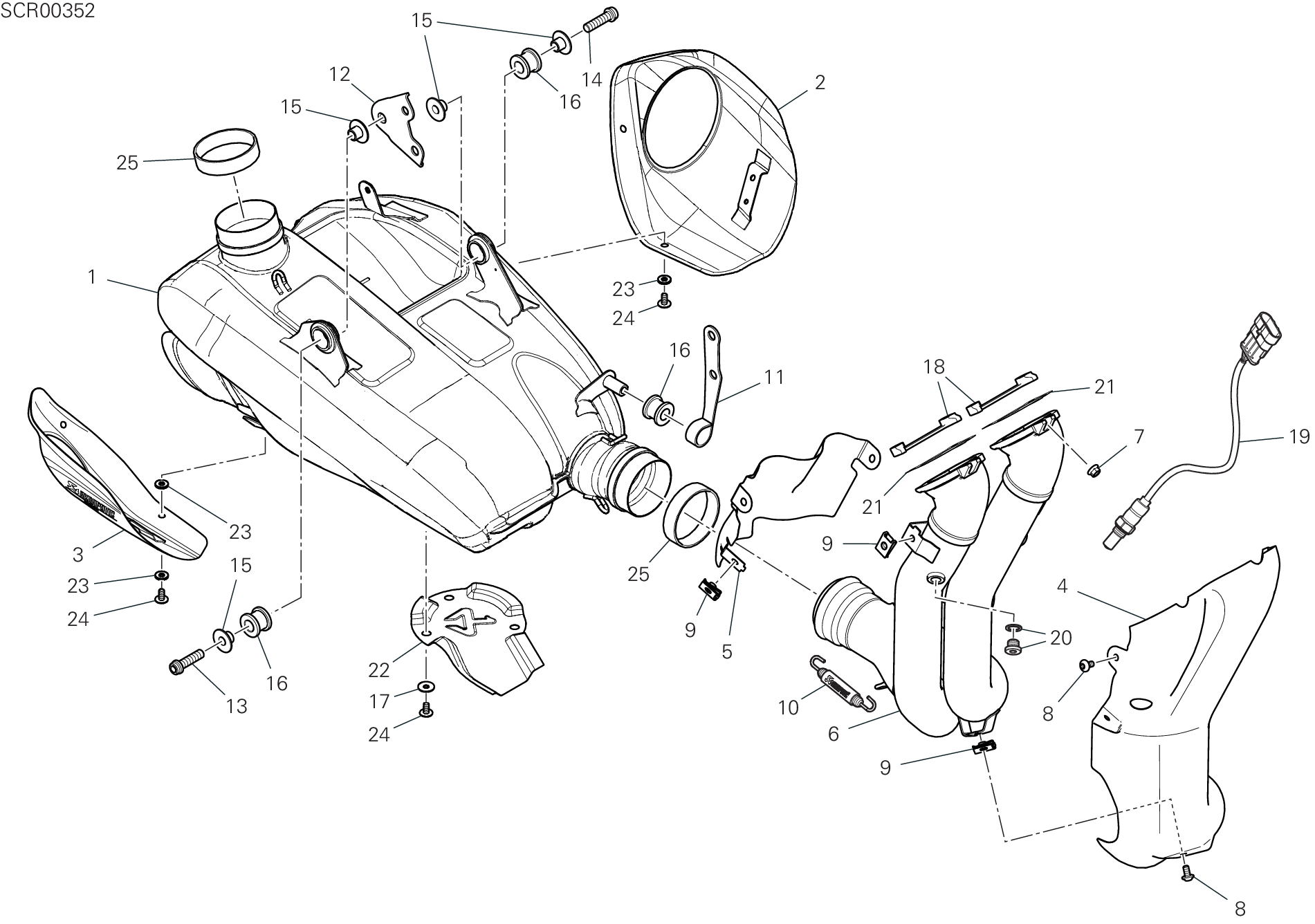 31A ECHAPPEMENT POUR SUPERBIKE PANIGALE V4 2022 WORLD CHAMPION MOTOGP REPLICA 63 2024