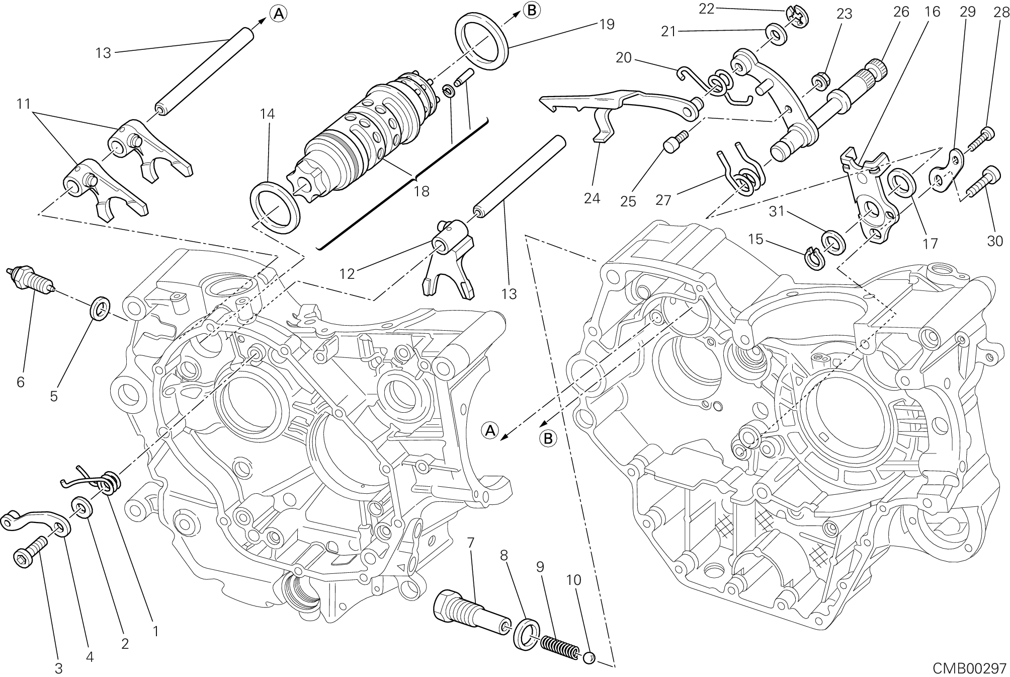 002 ARBRE SELECTEUR DE VITESSES POUR HYPERMOTARD 1100 EVO SP 2010