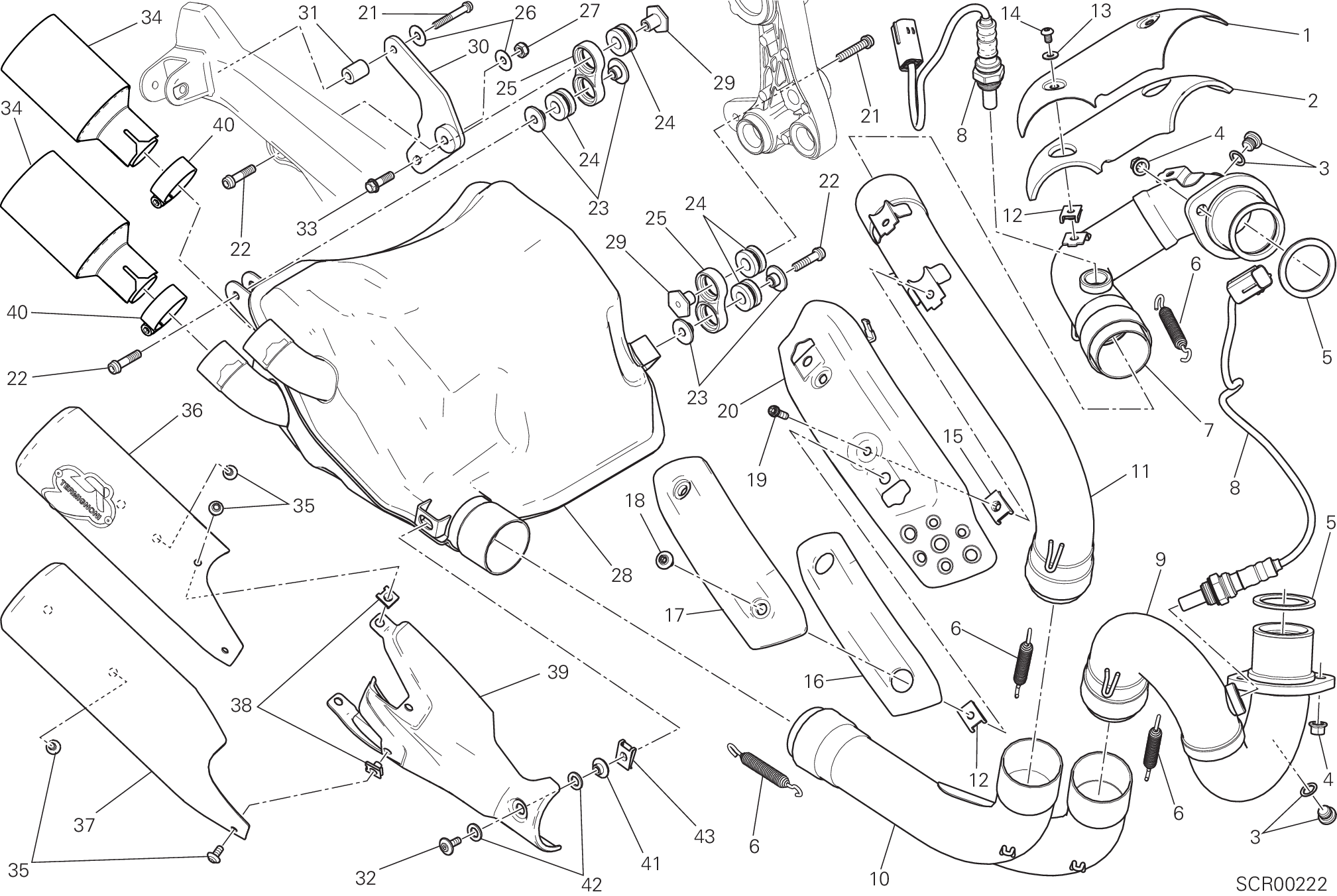019 ECHAPPEMENT POUR SCRAMBLER CAFE RACER 2017