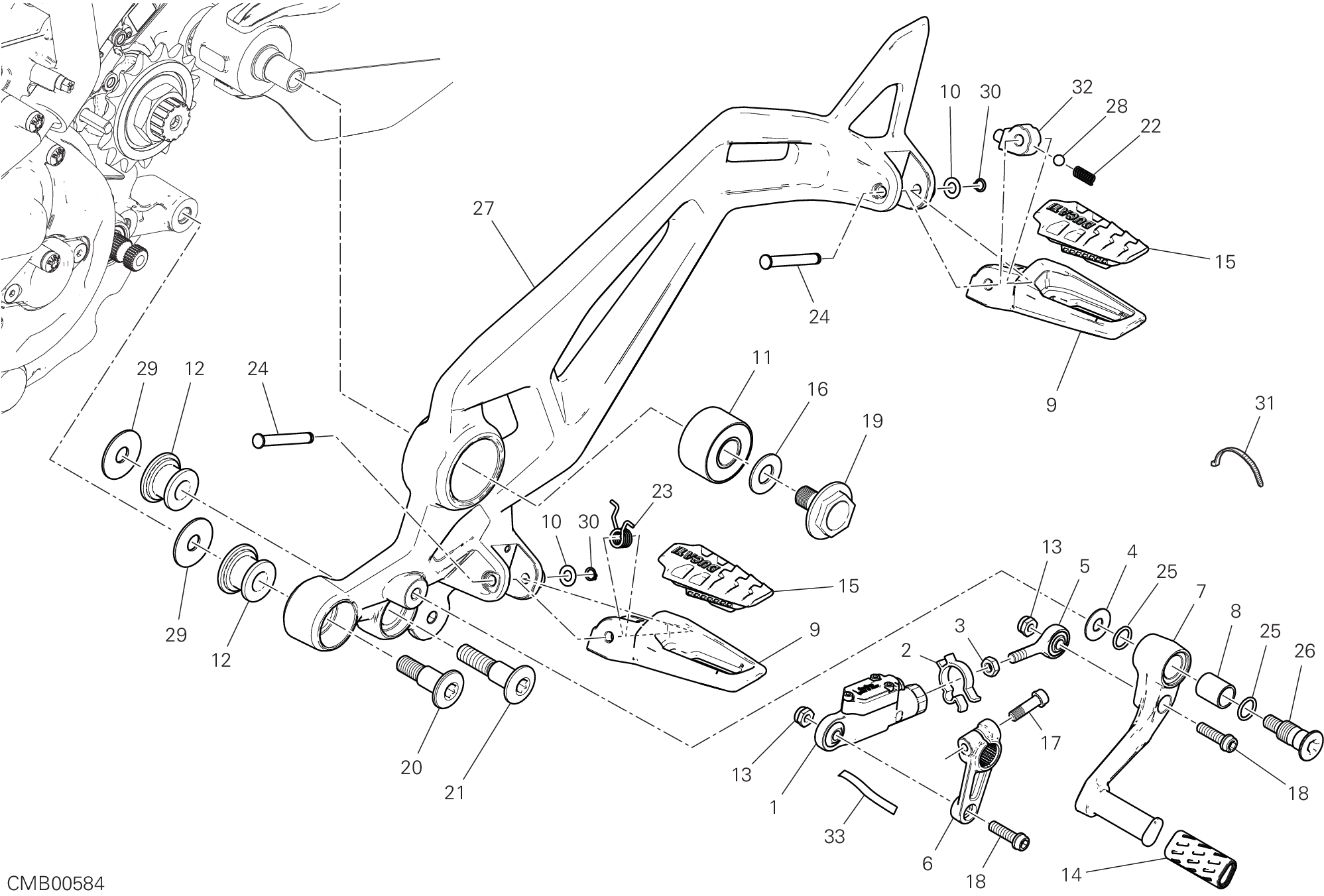 25A REPOSE PIED GAUCHE POUR MONSTER SP 2024