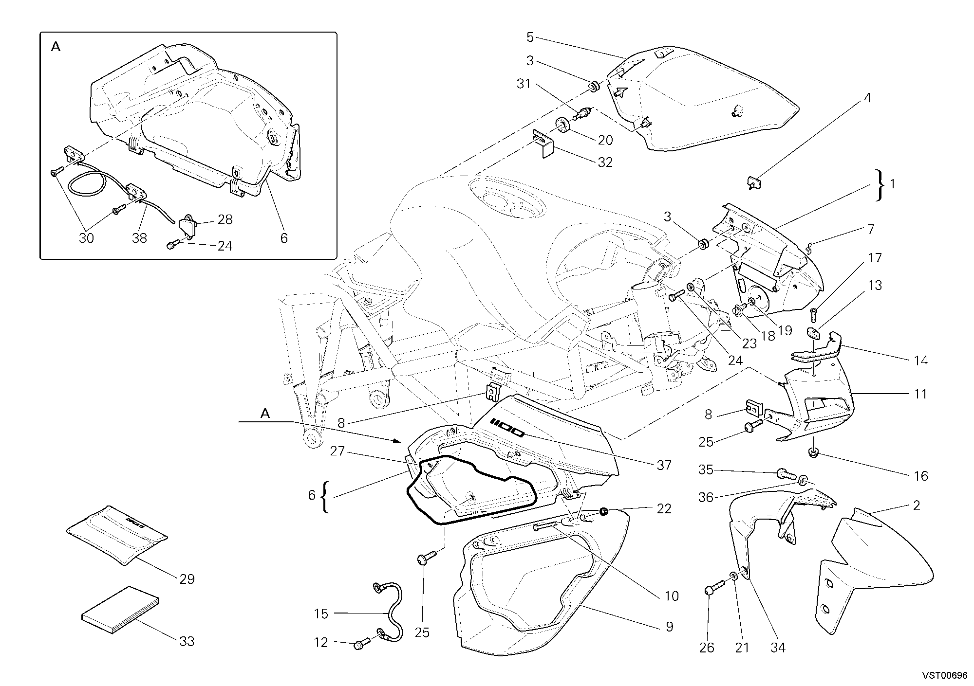 39A HABILLAGE POUR MULTISTRADA 1100 2007