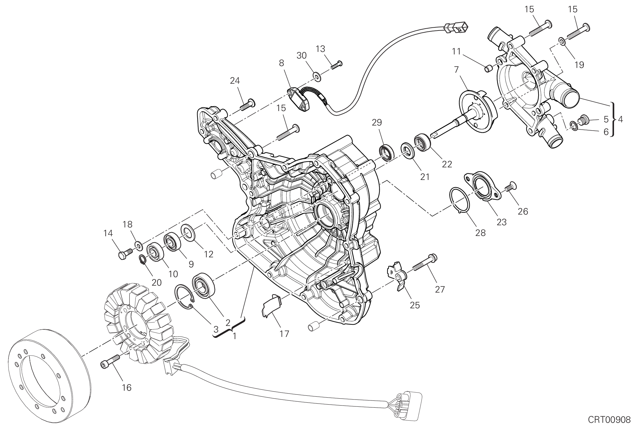 011 COUVERCLE GENERATEUR POUR MULTISTRADA V2 2022