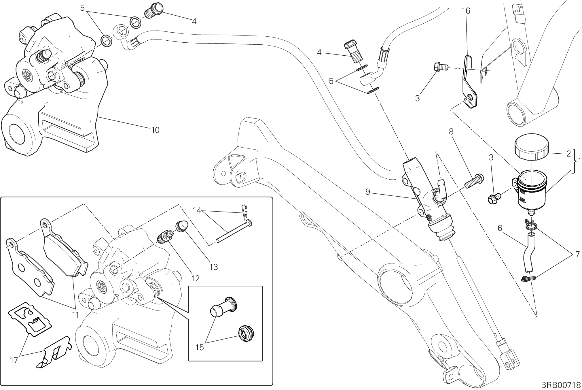 025 SYSTEME DE FREIN ARRIERE POUR SCRAMBLER CAFE RACER 2017