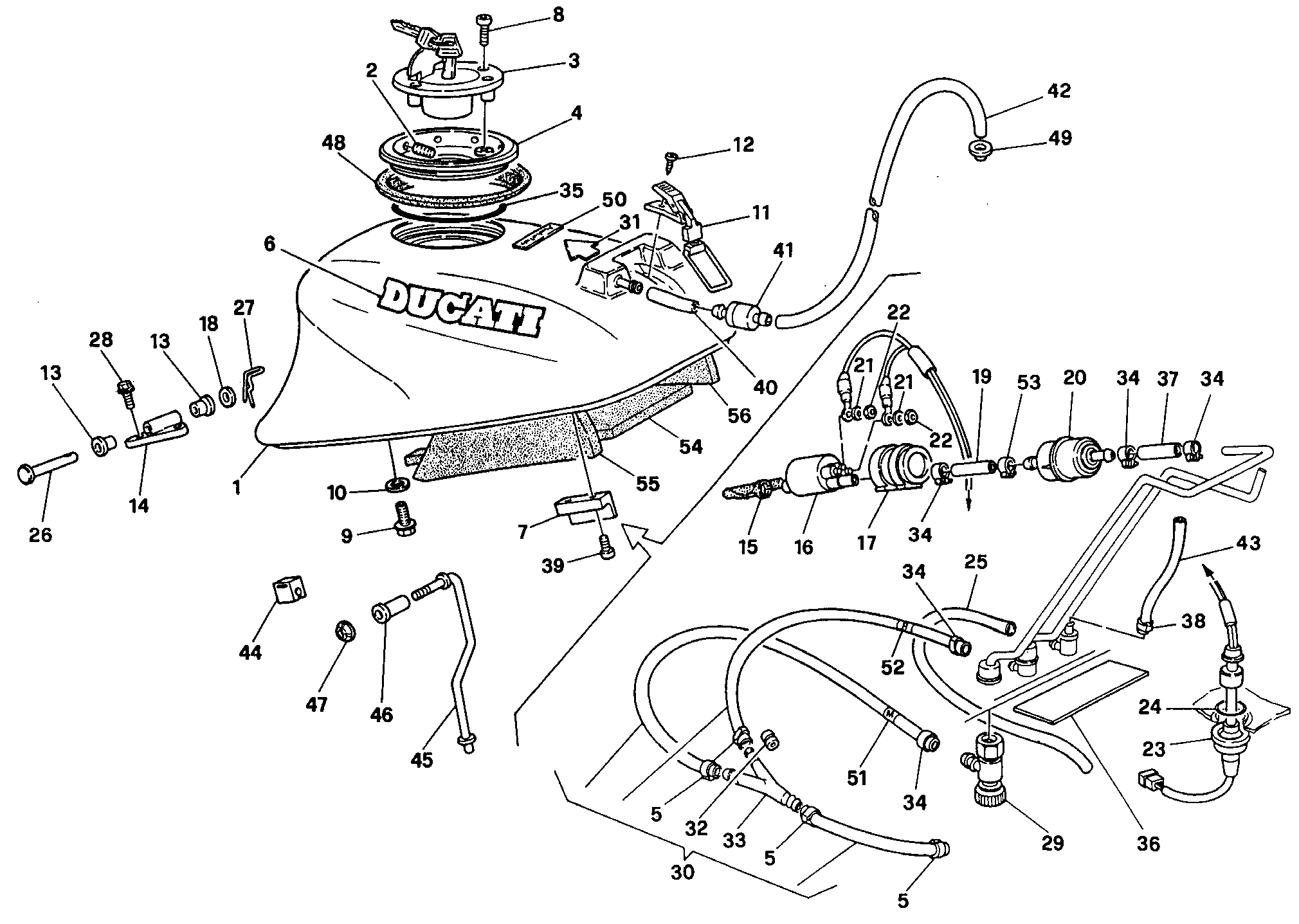 032 RESERVOIR CARBURANT POUR SUPERSPORT 750 SS 1991