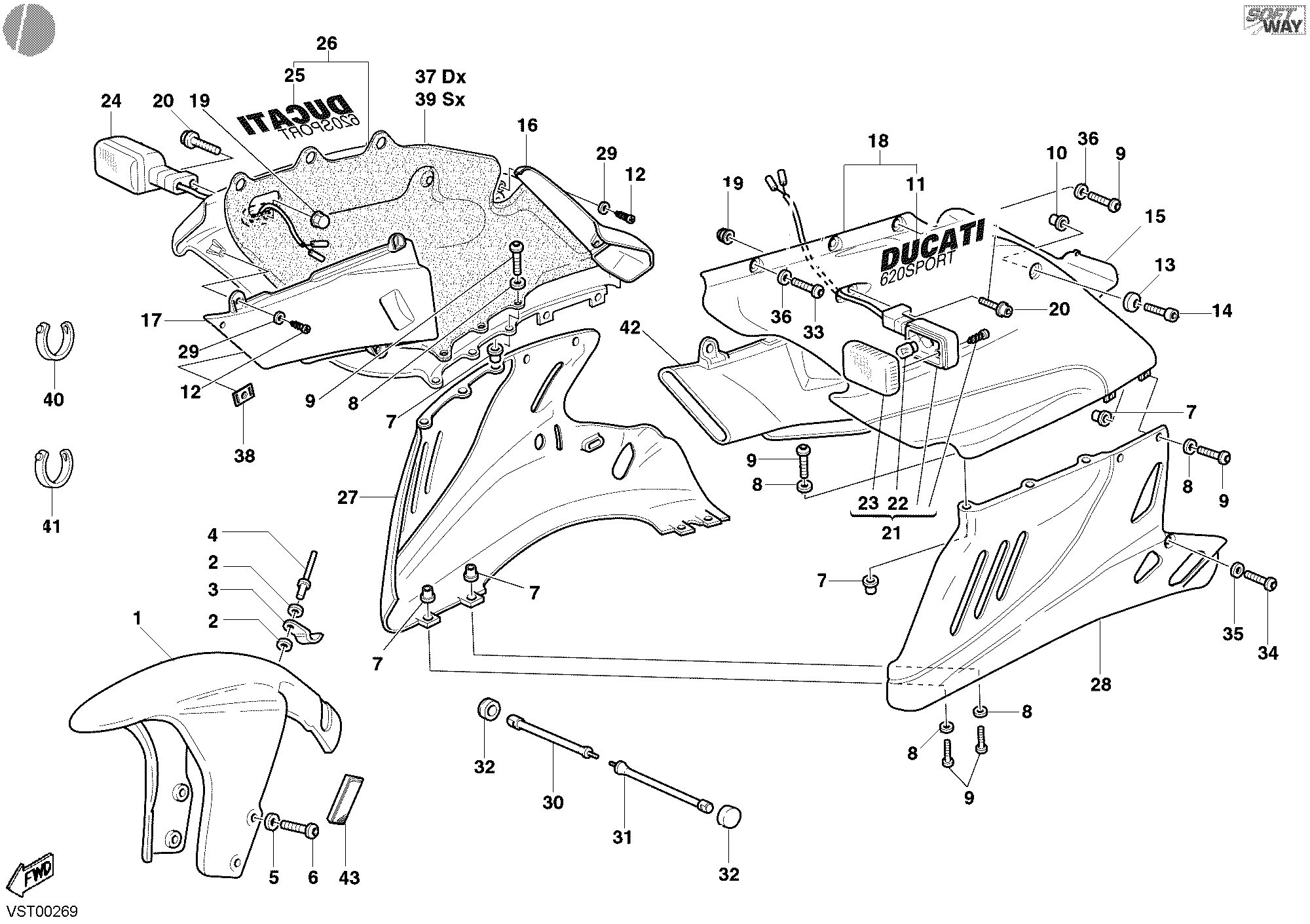 039 HABILLAGE POUR SUPERSPORT 620 S 2003