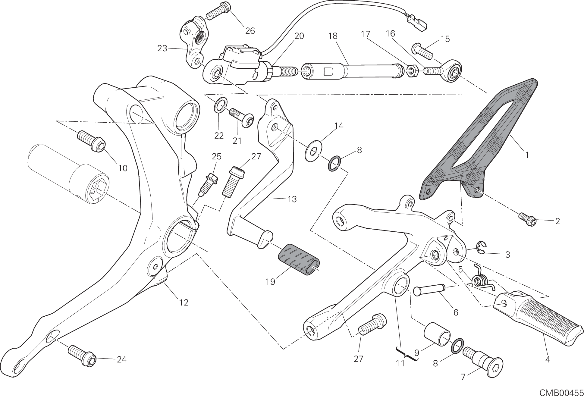 016 REPOSE PIED GAUCHE POUR SUPERBIKE PANIGALE R 2015