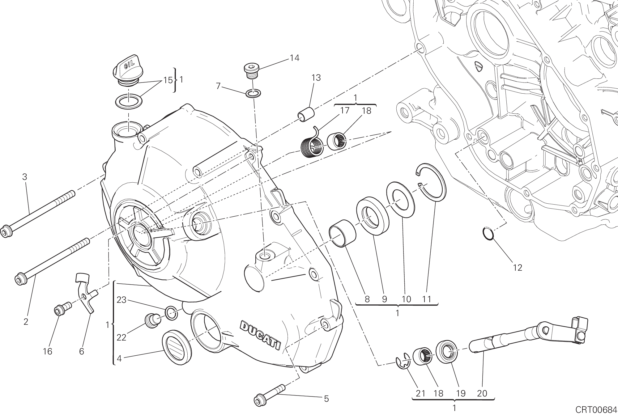 005 COUVERCLE EMBRAYAGE POUR SCRAMBLER ITALIA INDEPENDENT 2016