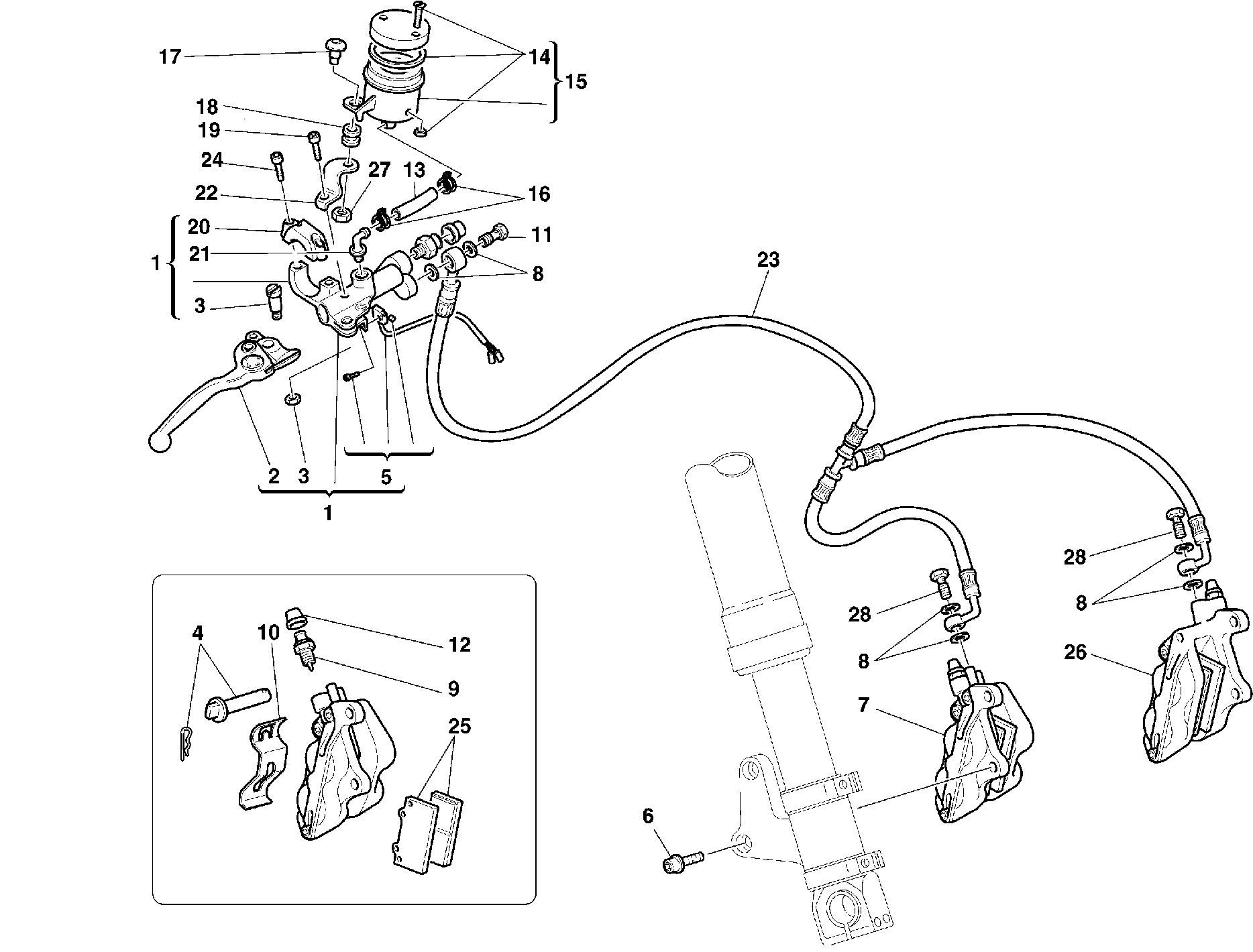 250 SYSTEME DE FREIN AVANT POUR SUPERBIKE 748 1999
