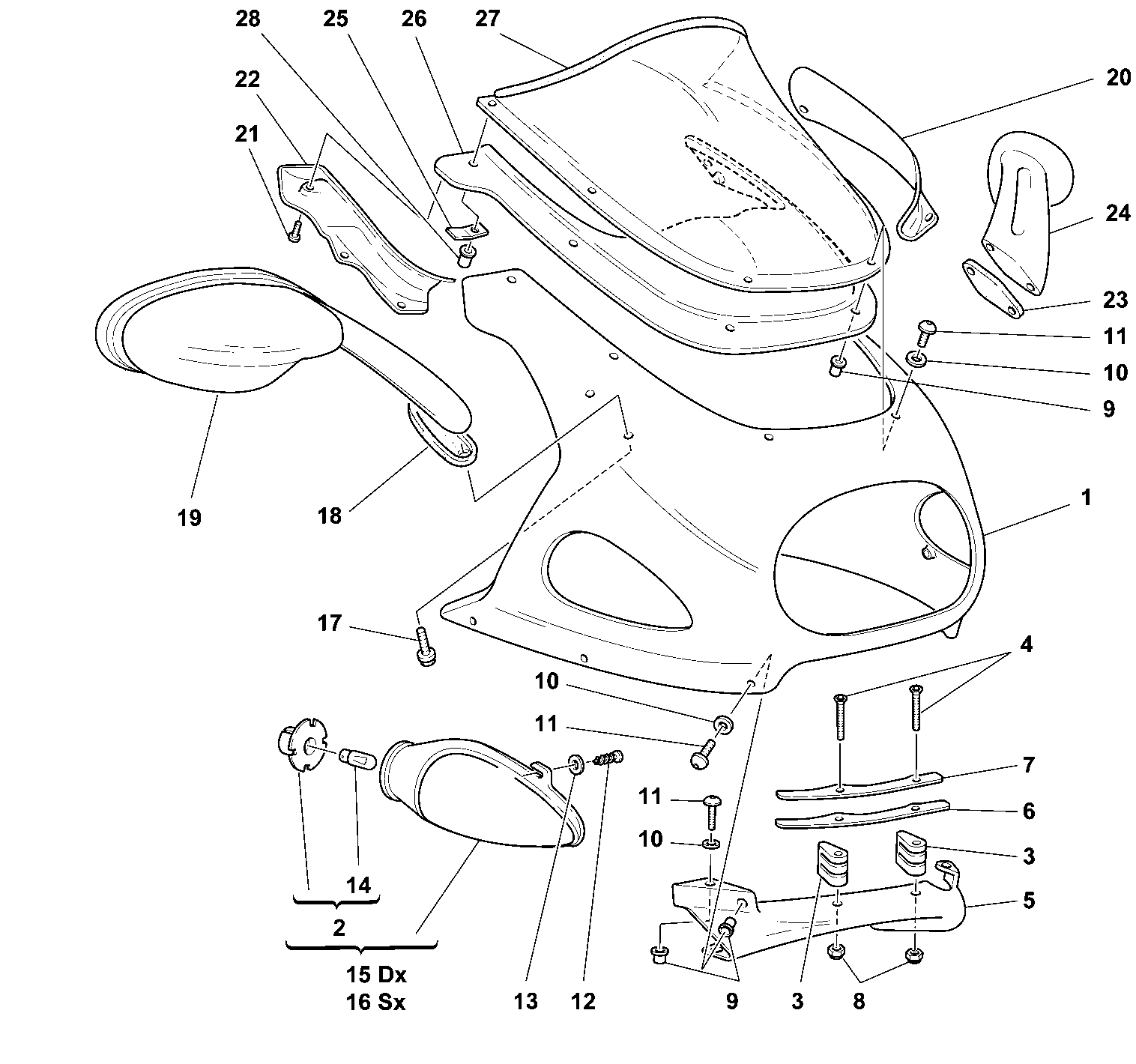 043 CAPOT AVANT POUR SPORT TOURING ST4 1999
