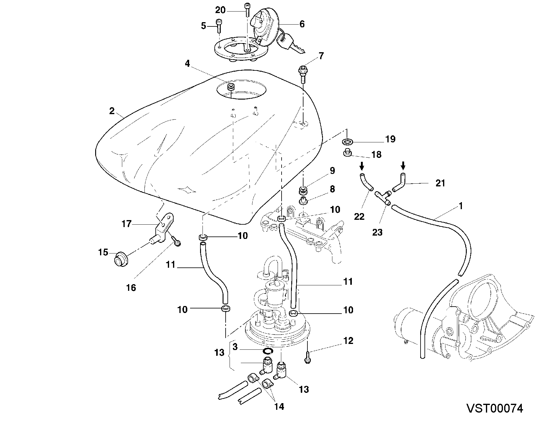 034 RESERVOIR CARBURANT POUR SUPERBIKE 748 RS 2000