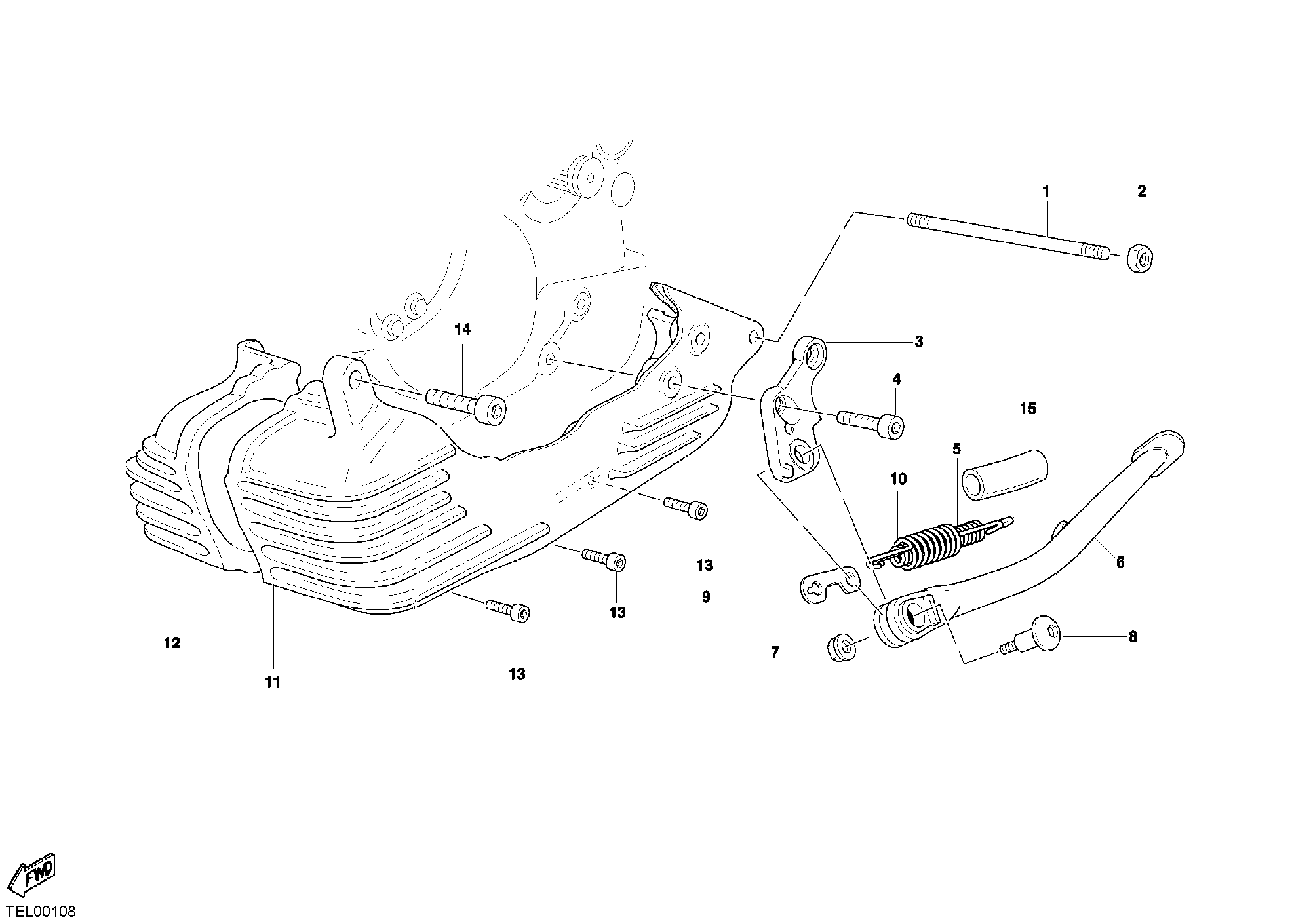022 BEQUILLE LATERALE POUR SPORTCLASSIC MH900E 2001