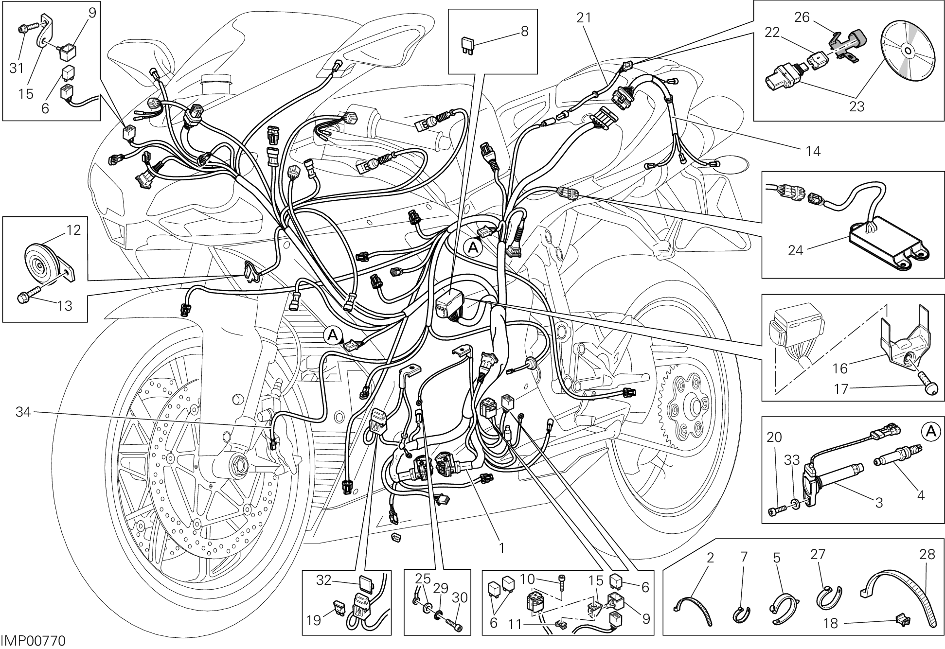18A FAISCEAU DE FILS POUR SUPERBIKE 848 EVO CORSE SE 2012
