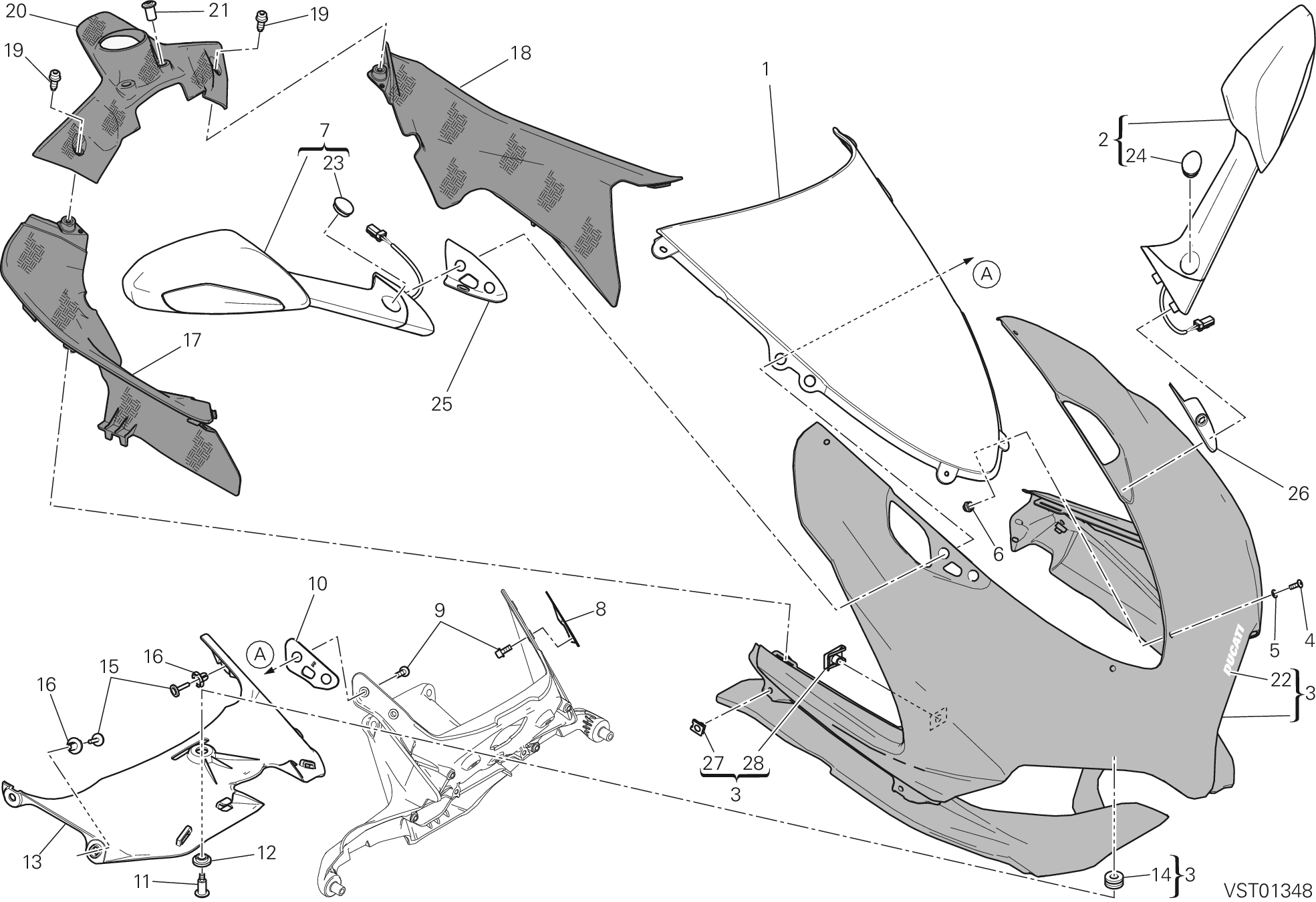 034 CAPOT AVANT POUR SUPERBIKE 1199 PANIGALE SUPERLEGGERA 2014
