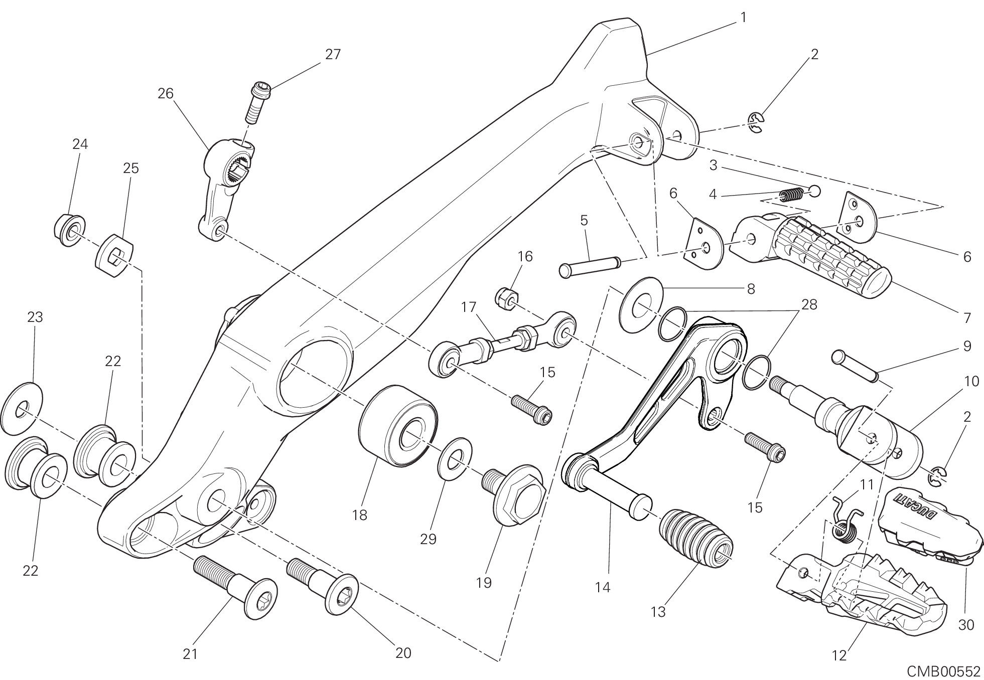 26A REPOSE PIED GAUCHE POUR SCRAMBLER 1100 TRIBUTE PRO 2023