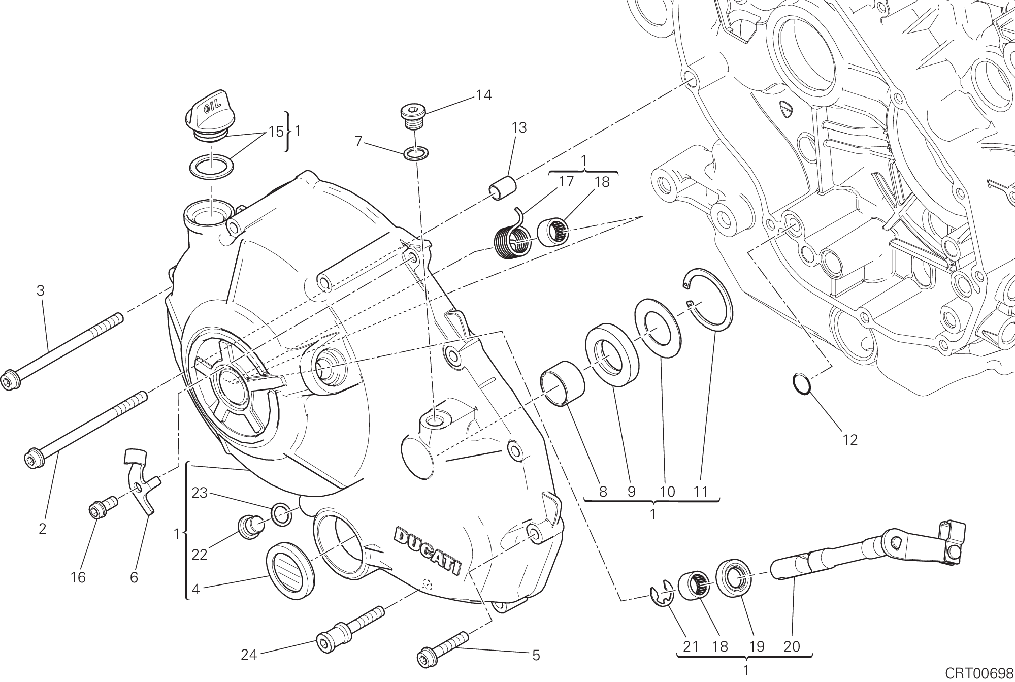 005 COUVERCLE EMBRAYAGE POUR SCRAMBLER URBAN ENDURO 2016