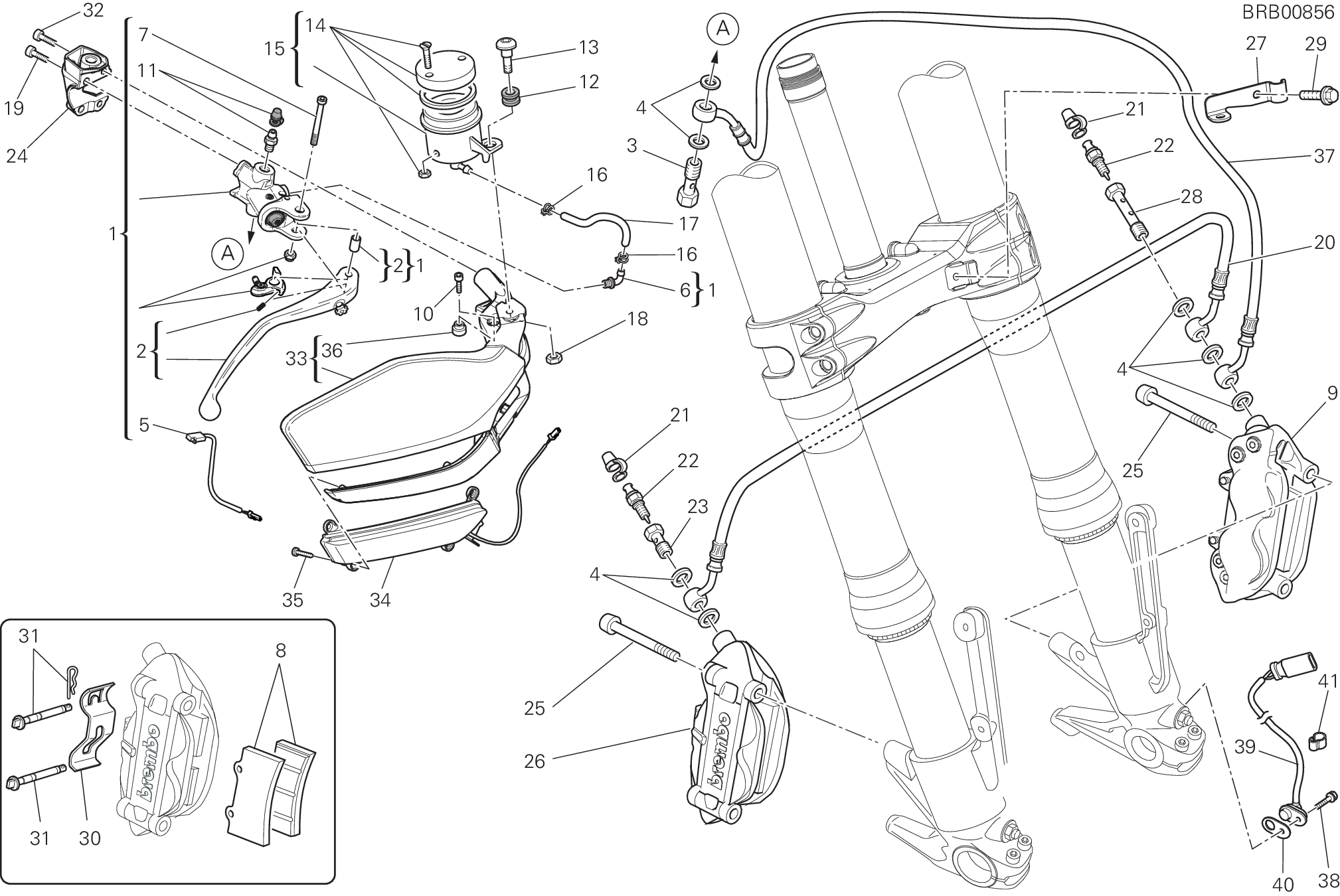 024 SYSTEME DE FREIN AVANT POUR MULTISTRADA 1200 2010